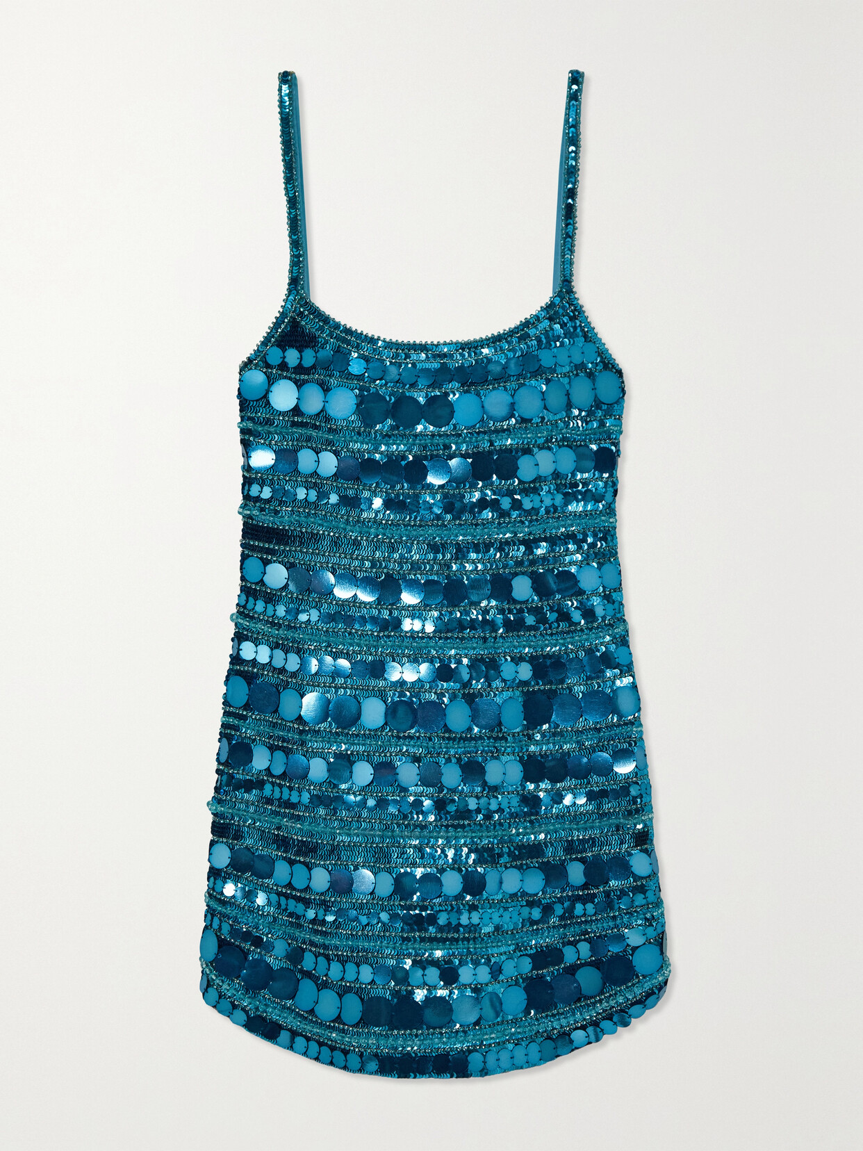Retrofête Monae Crystal-embellished Sequined Tulle Mini Dress - Blue