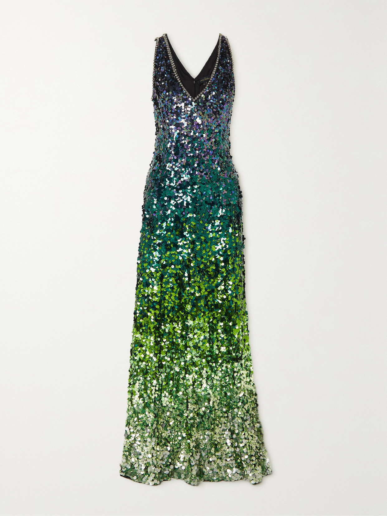 Jenny Packham - Bizet Crystal-embellished Sequinned Tulle Gown - Green