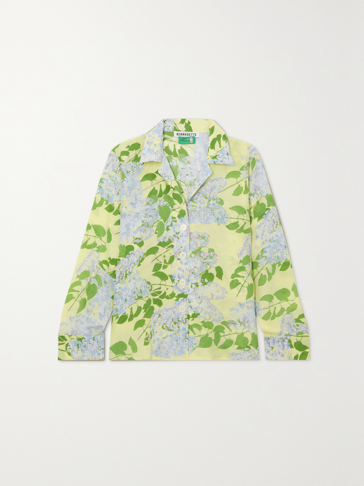 BERNADETTE Floral-print Silk Crepe De Chine Pajama Shirt