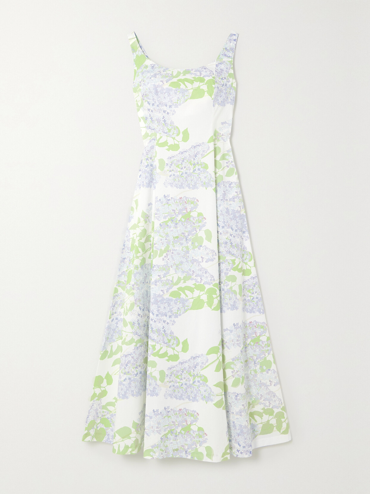 BERNADETTE - Maudette Floral-print Stretch-cotton Midi Dress - Blue