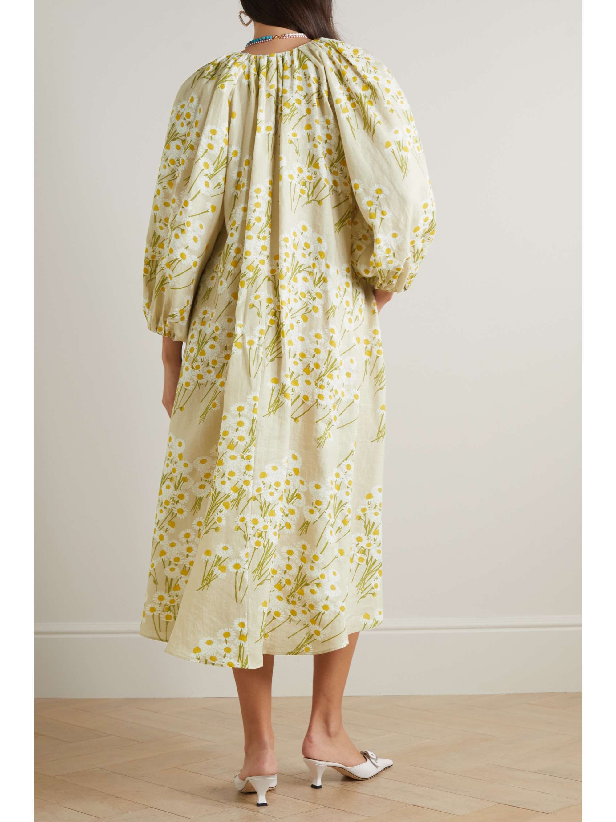BERNADETTE Floral-print linen maxi dress