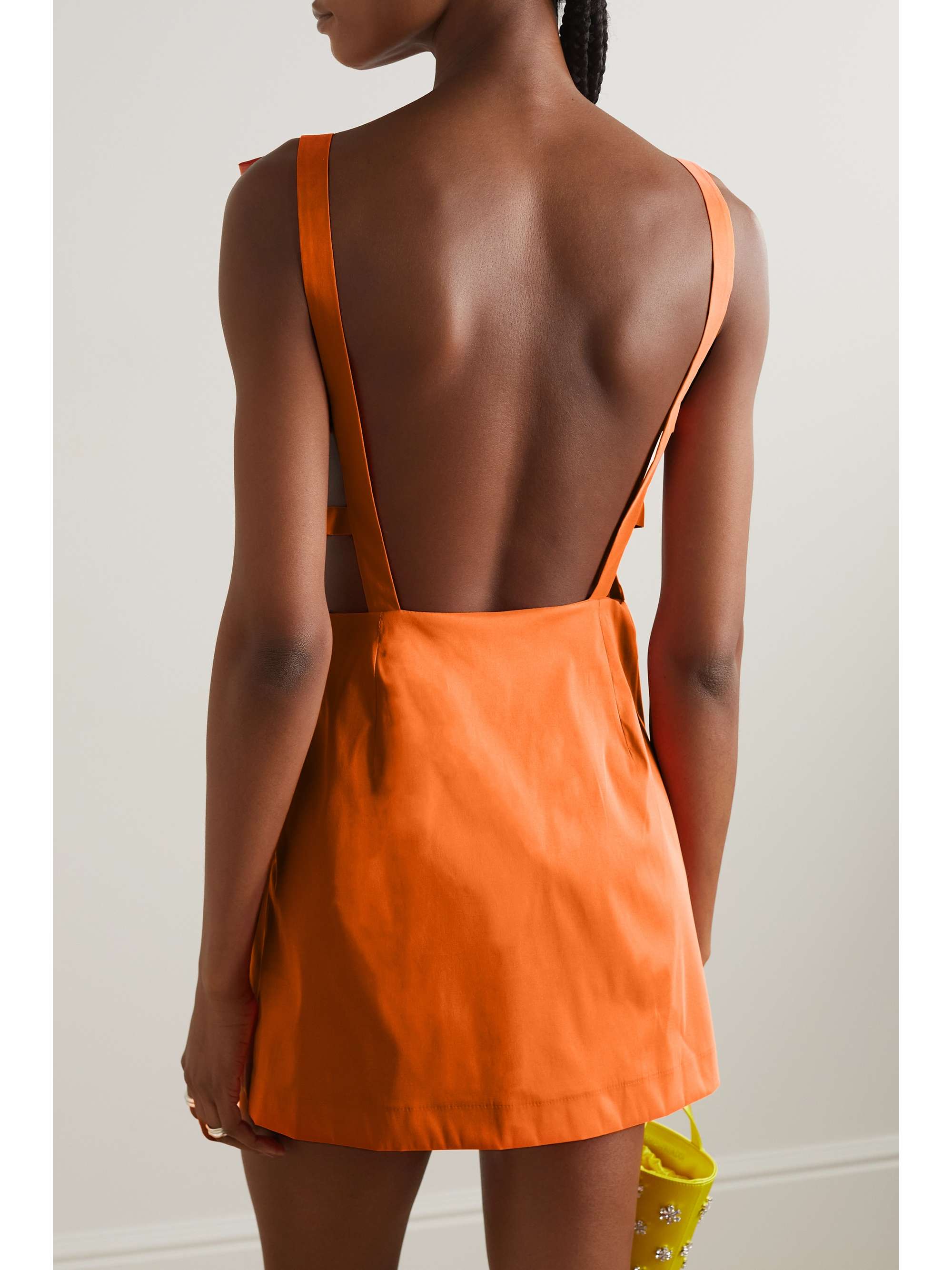 BERNADETTE Kim open-back bow-detailed taffeta mini dress