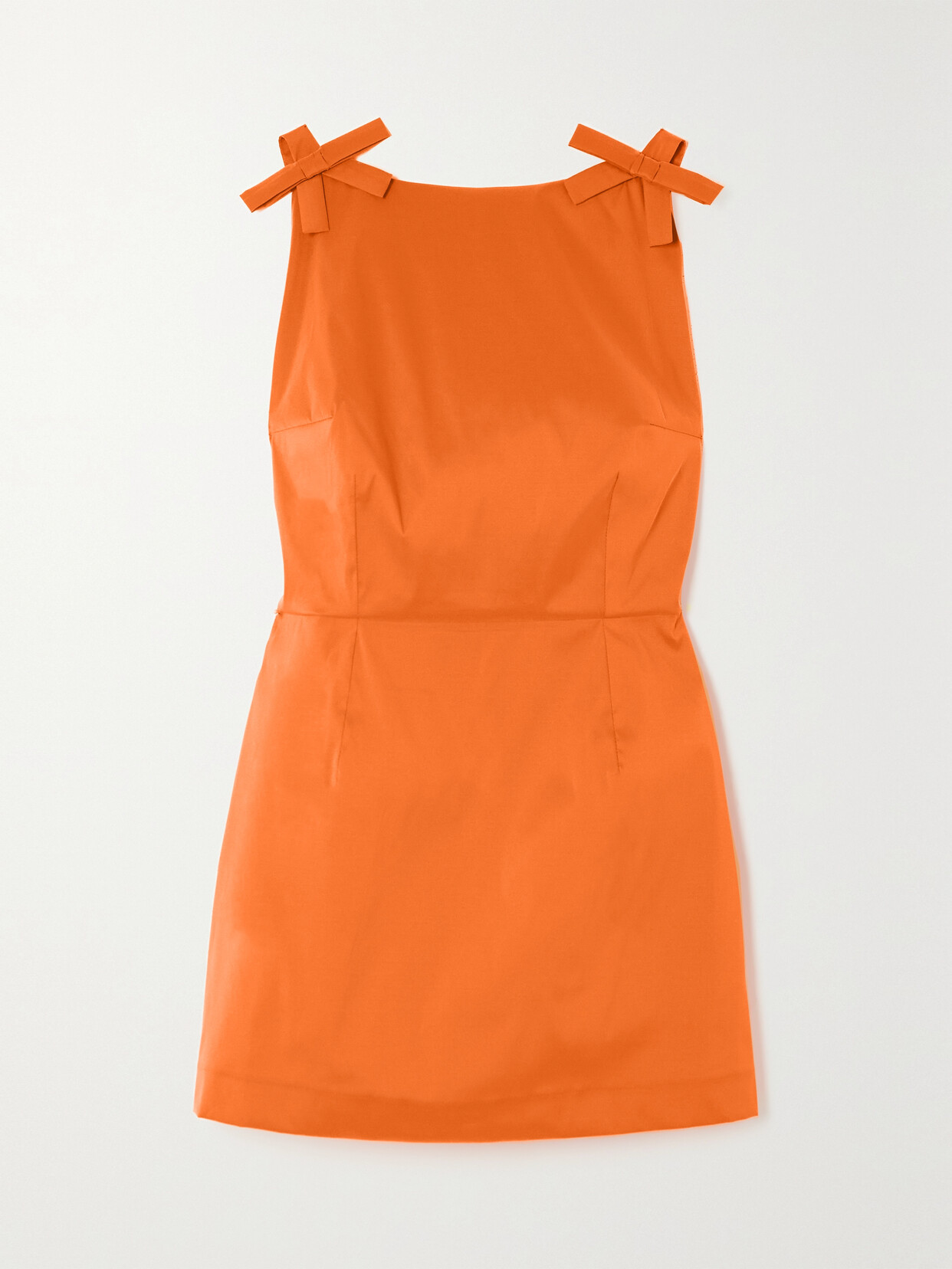 BERNADETTE - Kim Open-back Bow-detailed Taffeta Mini Dress - Orange