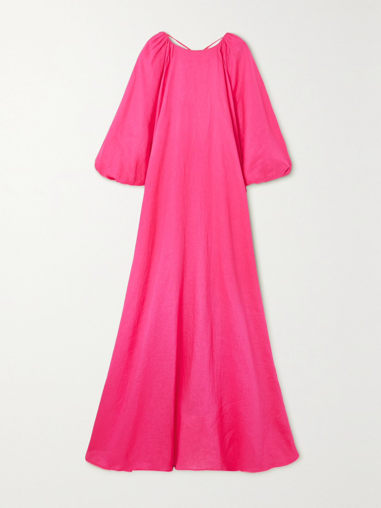 BERNADETTE - Frida Tie-detailed Open-back Linen Maxi Dress - Pink