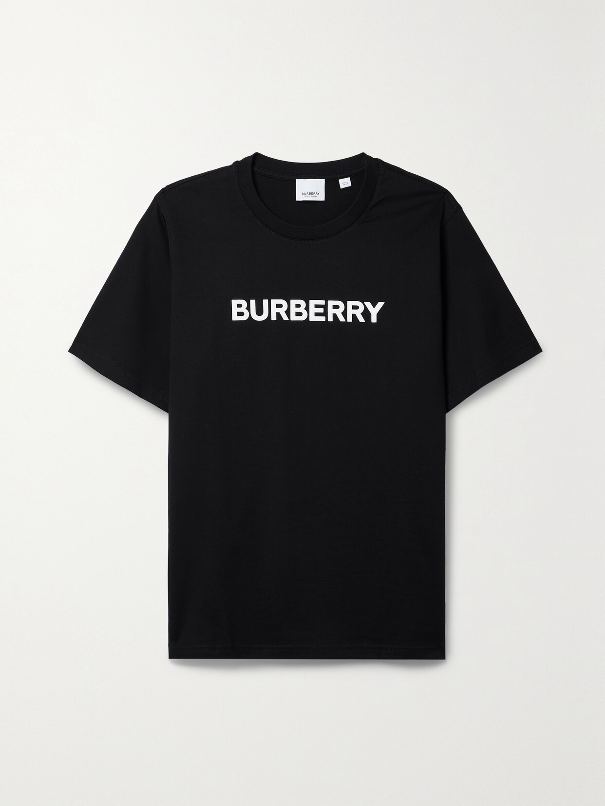 Burberry Printed Cotton-jersey T-shirt In Black