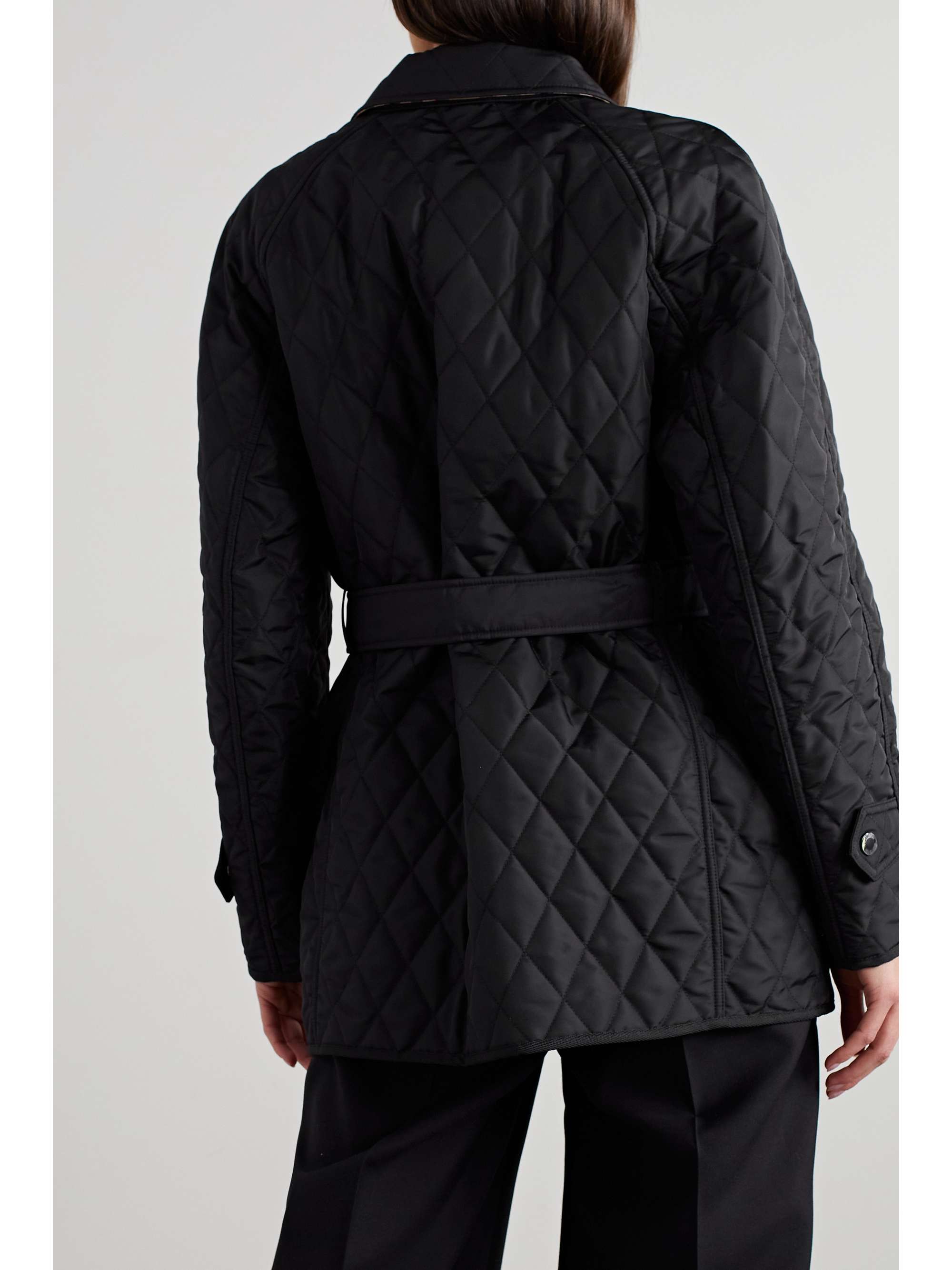 BURBERRY Belted padded quilted shell jacket
