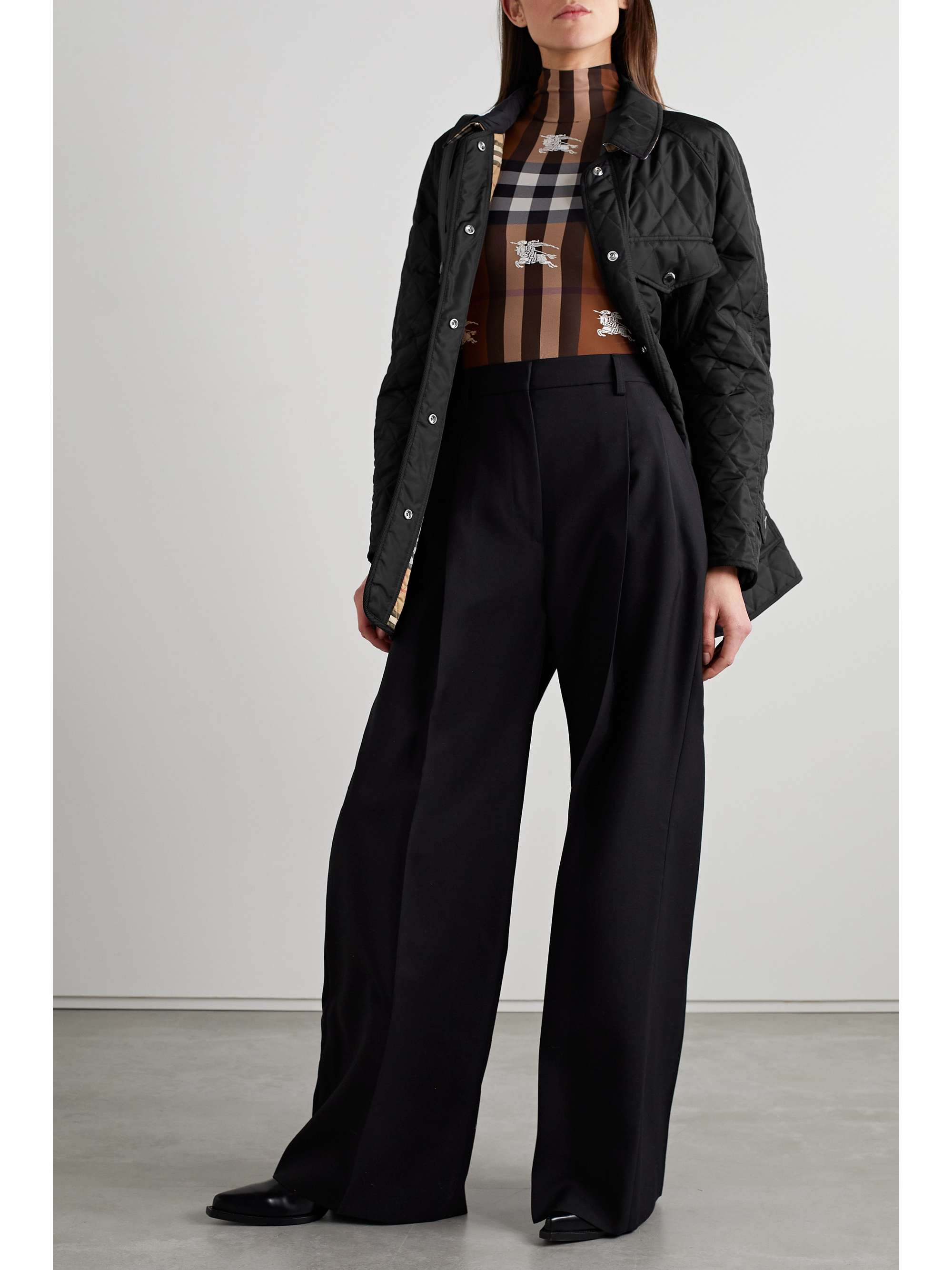 BURBERRY Belted padded quilted shell jacket | NET-A-PORTER