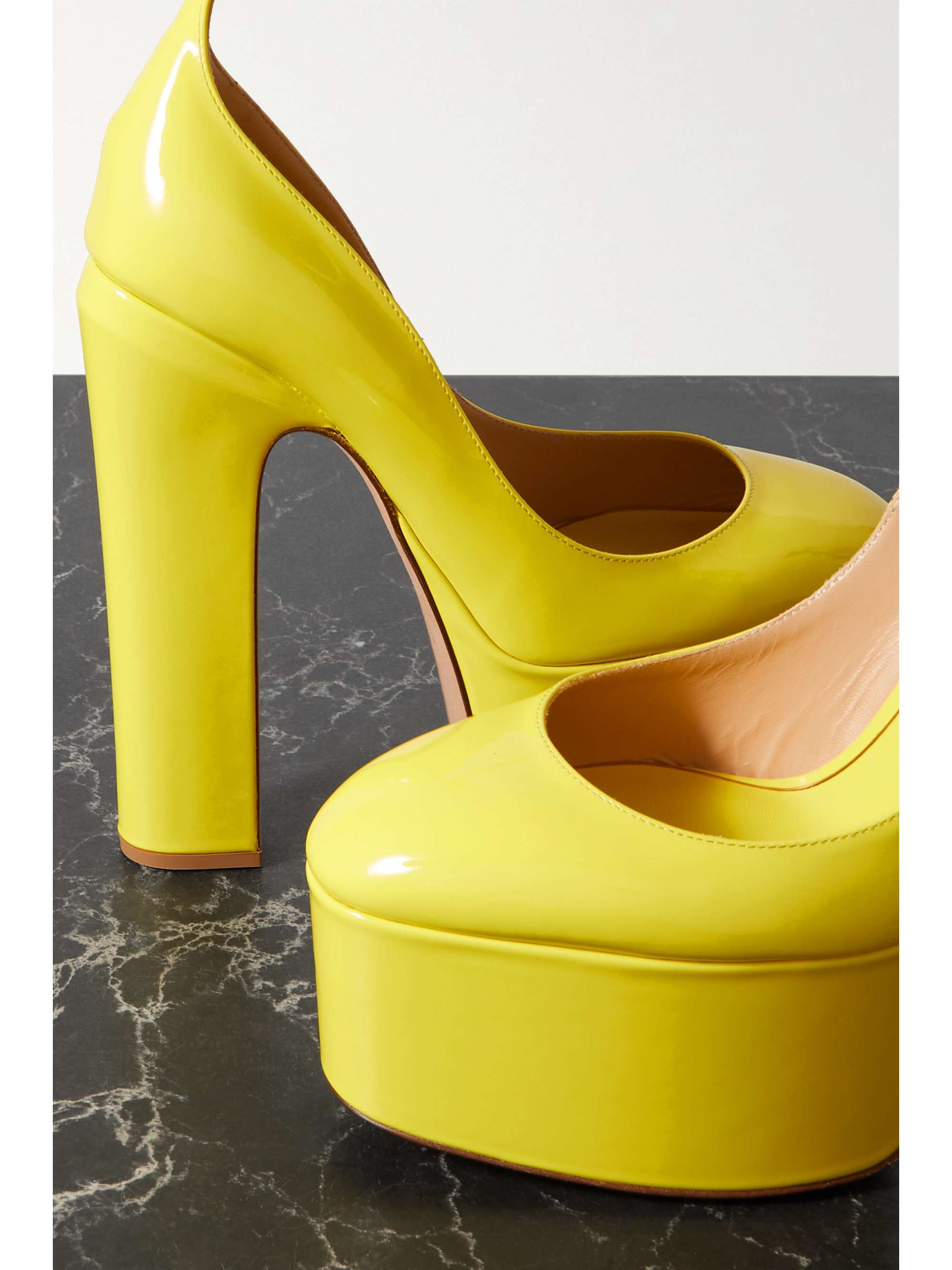 VALENTINO GARAVANI Valentino Garavani Tan-Go 155 patent-leather platform  pumps | NET-A-PORTER