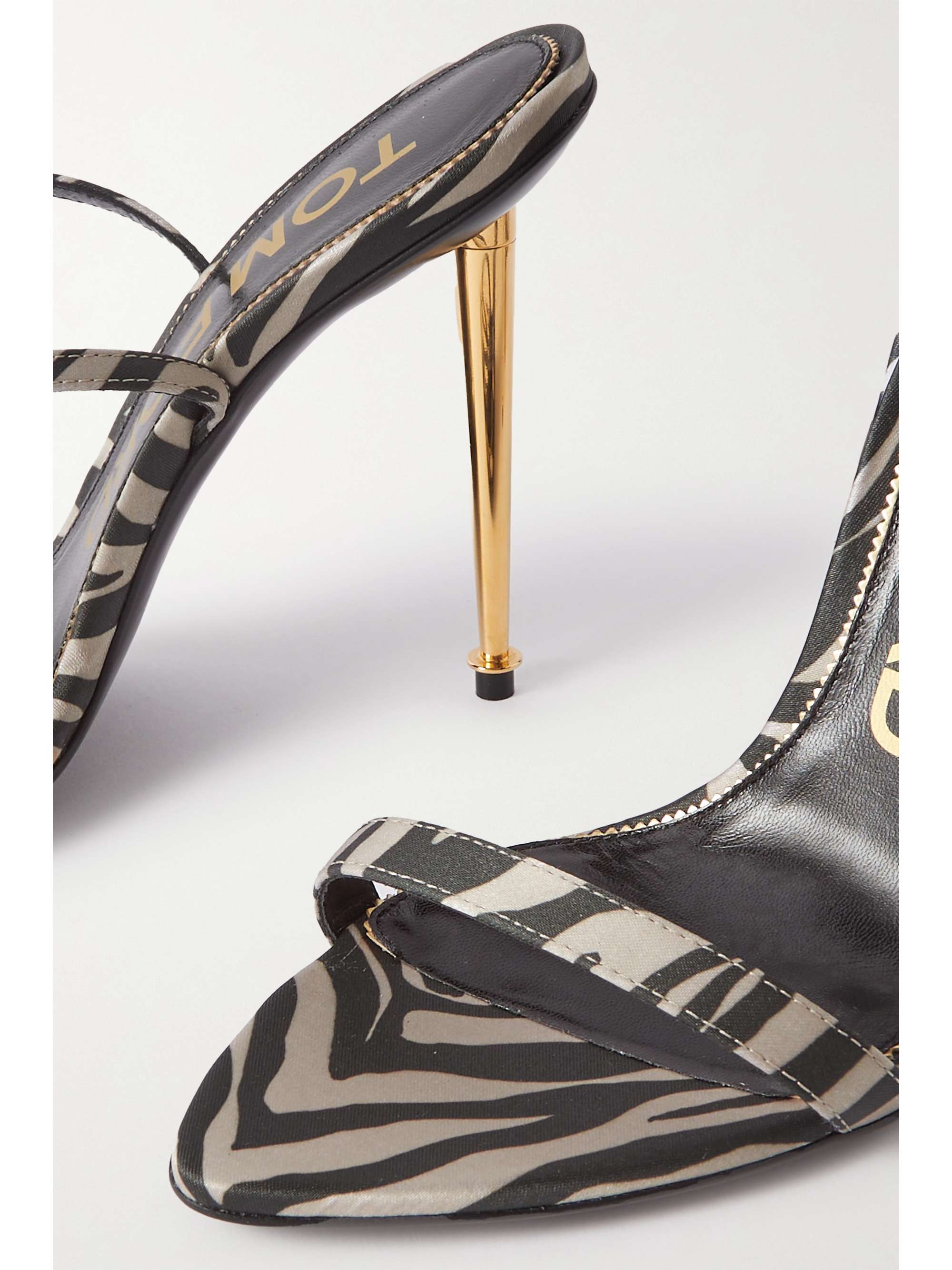 TOM FORD Padlock zebra-print satin sandals