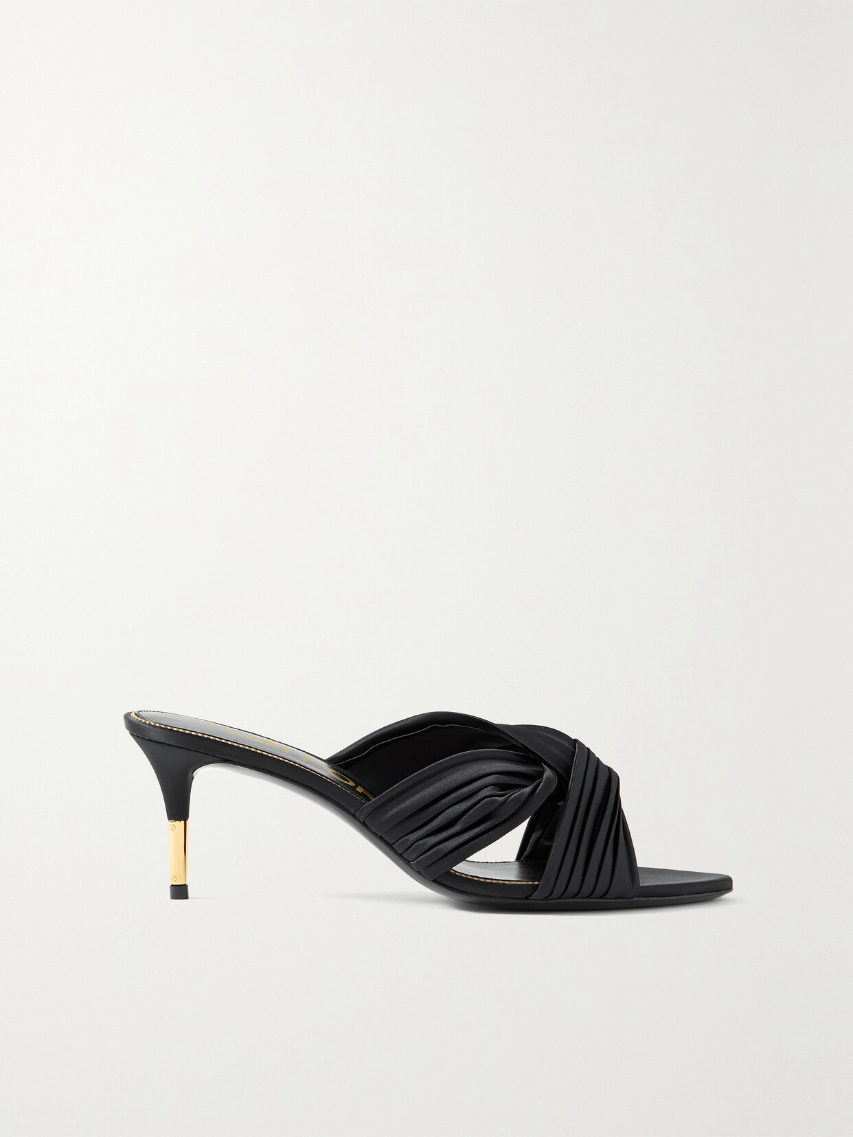 TOM FORD PLEATED SATIN MULES