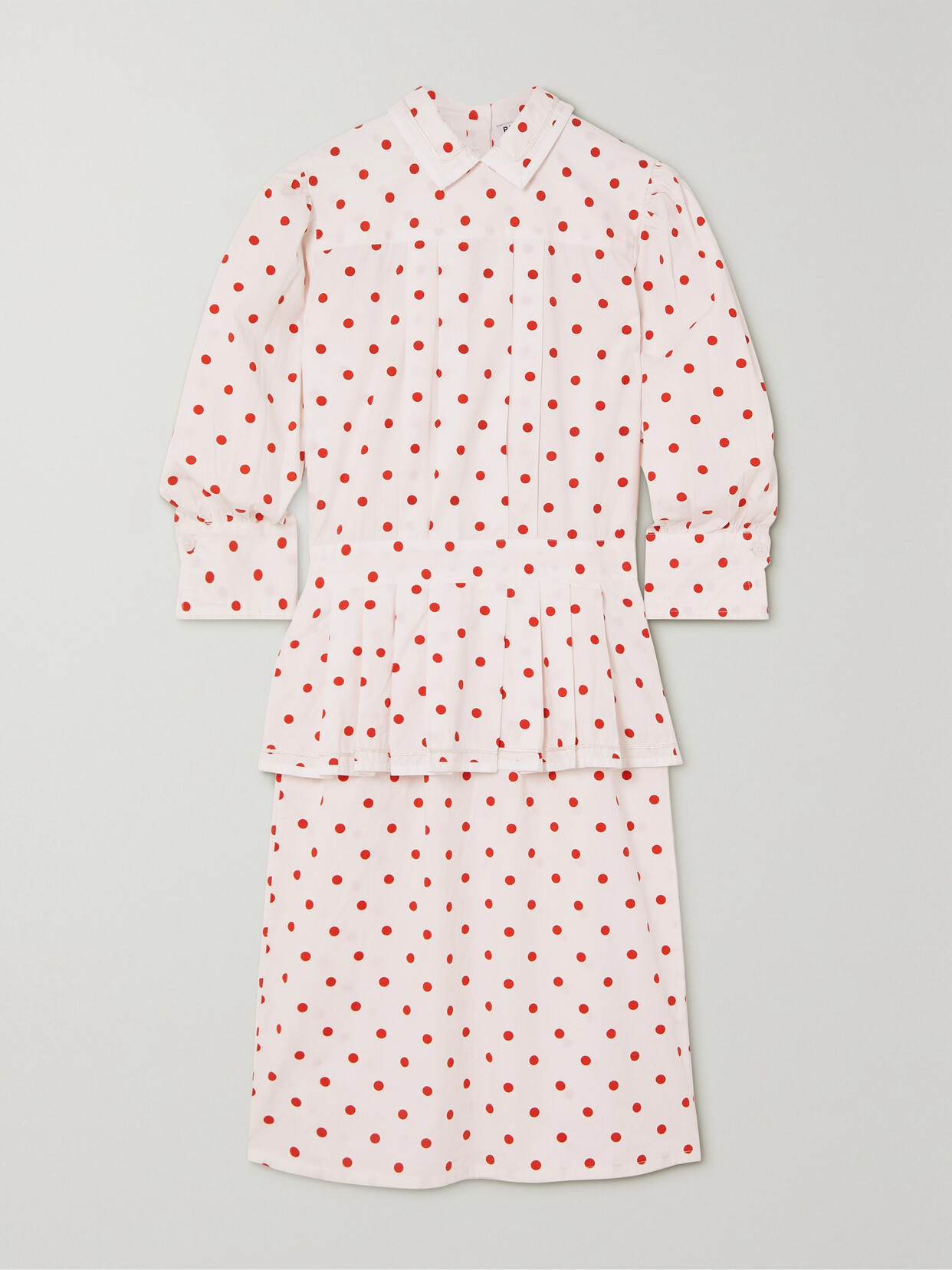 Batsheva Rilke Ruffled Pintucked Polka-dot Cotton-poplin Mini Dress In White