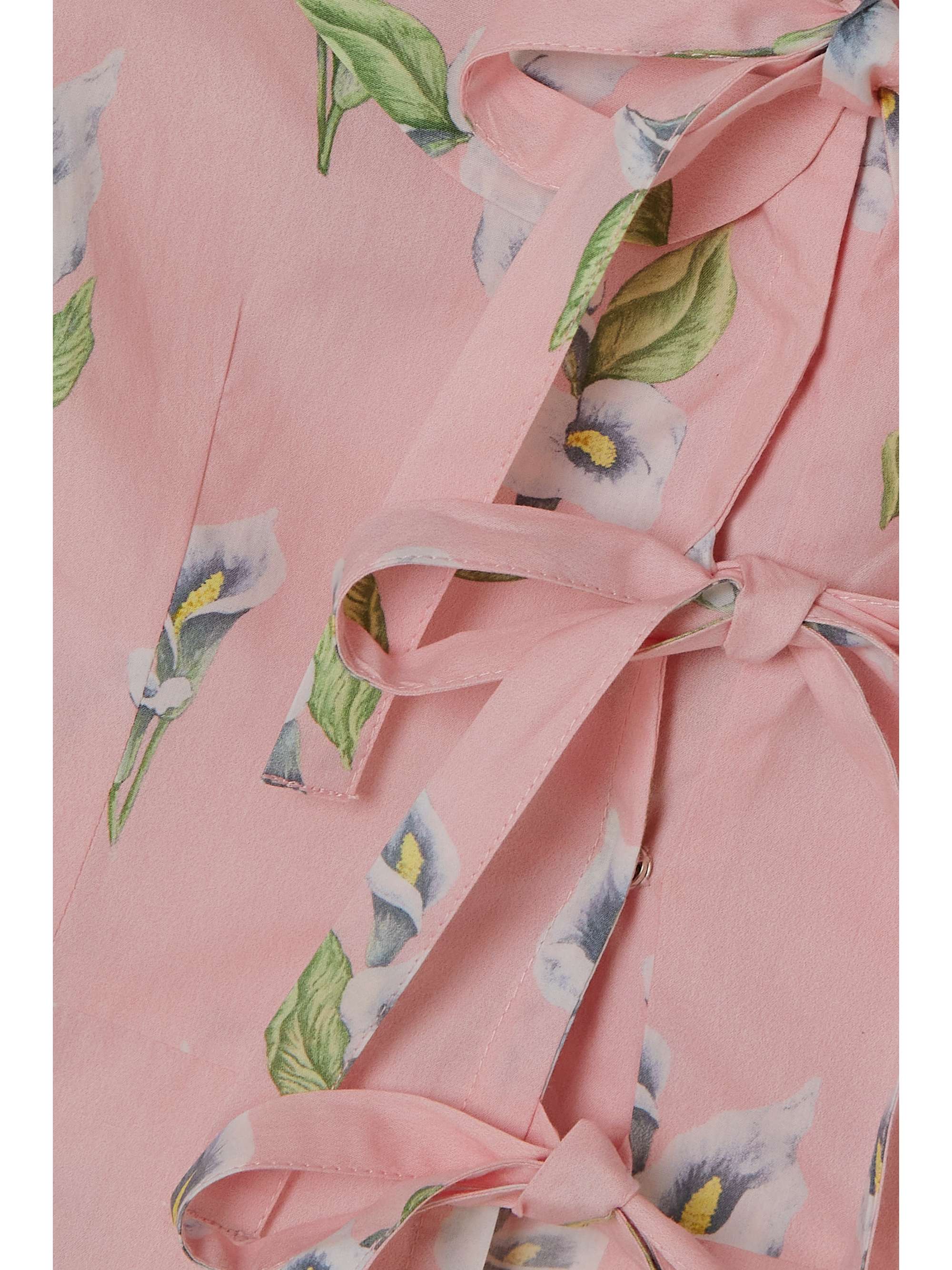 BATSHEVA Nia tiefront ruffled floralprint cottonpoplin blouse NET