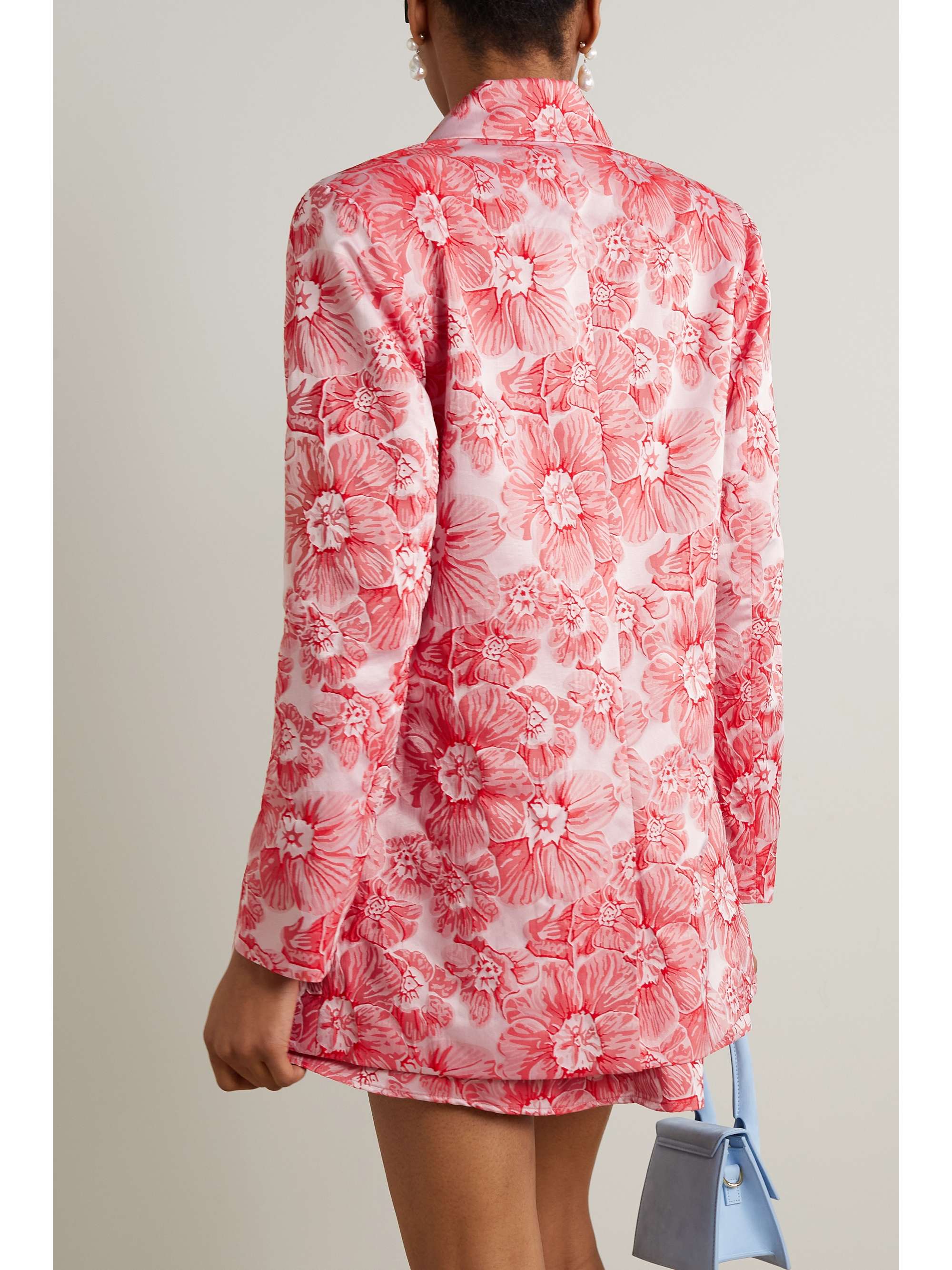 BATSHEVA Agnes 人造珍珠缀饰花卉提花西装外套