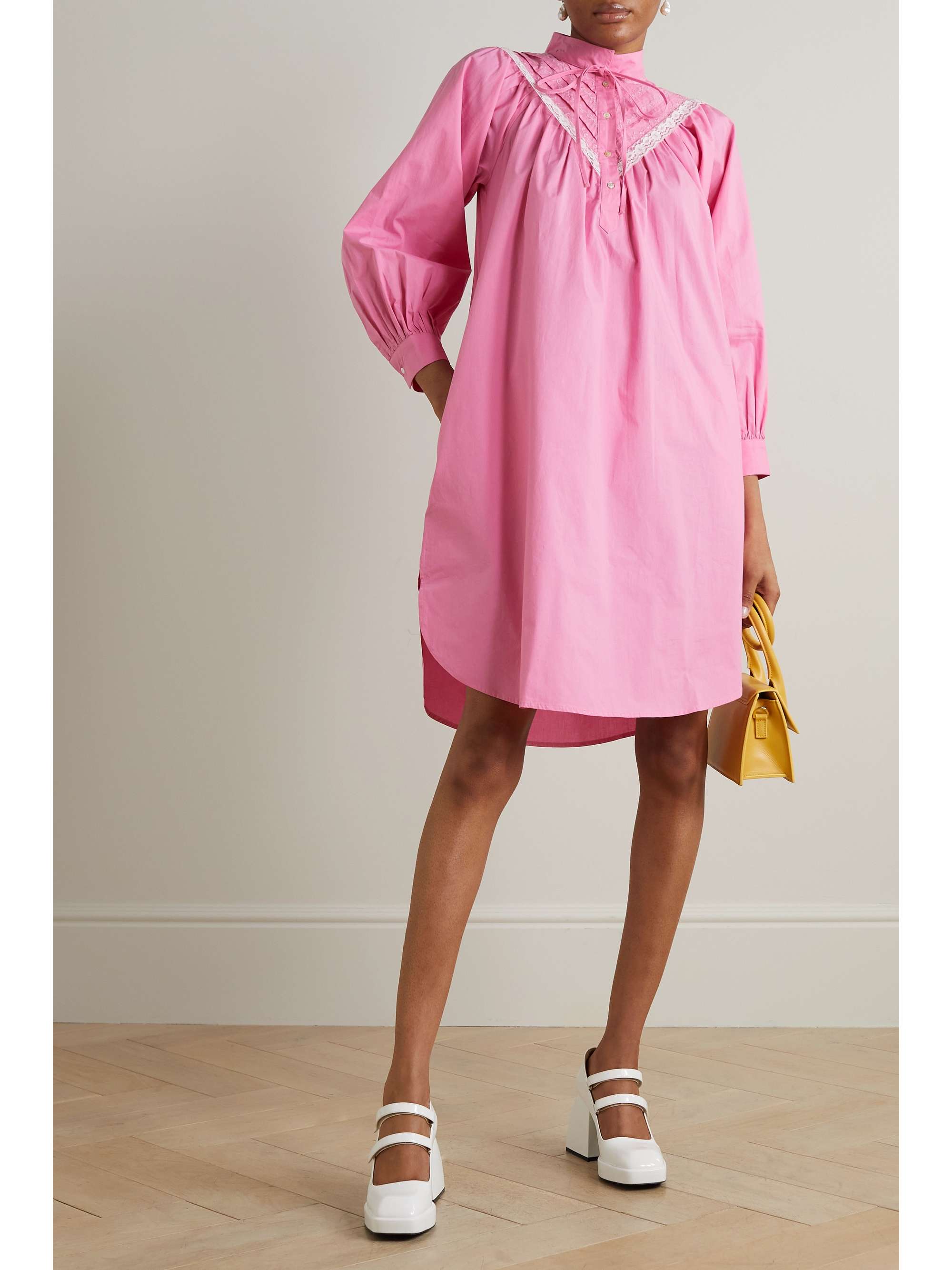 Embroidery Poplin Mini Dress-