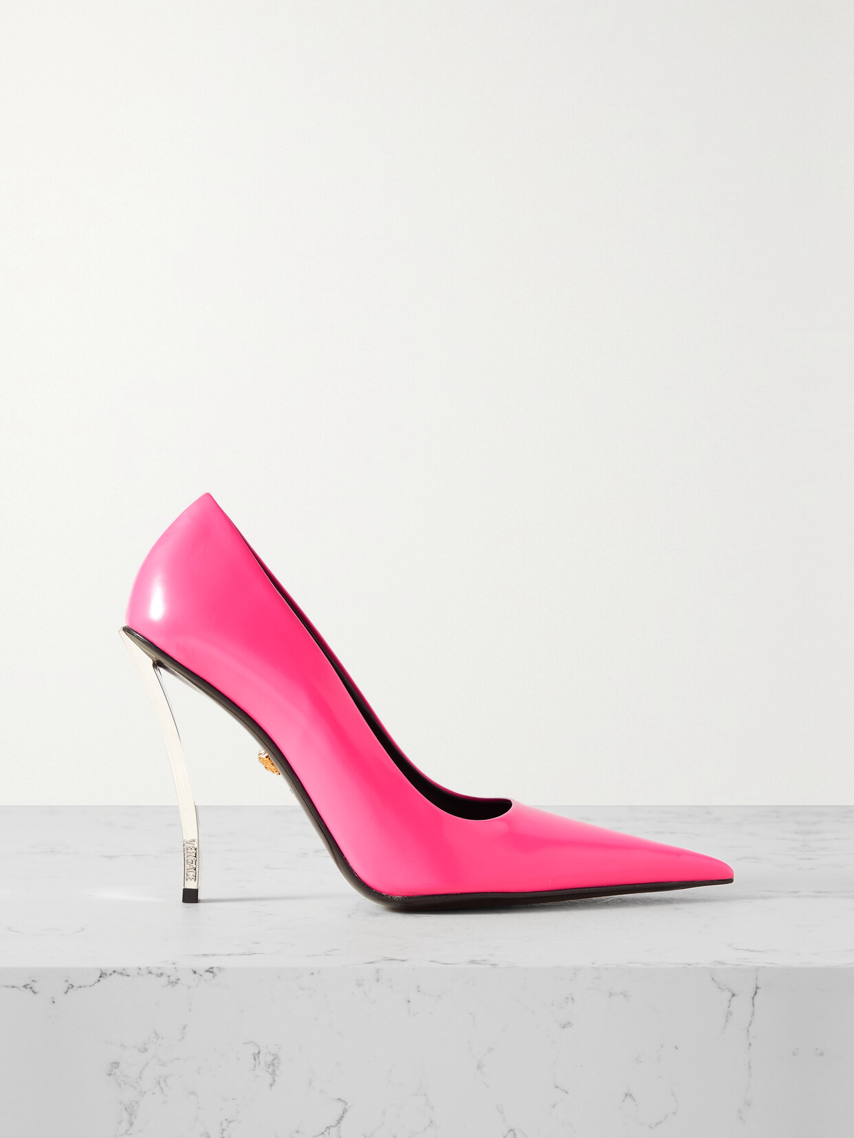 VERSACE PIN-POINT PATENT-LEATHER PUMPS