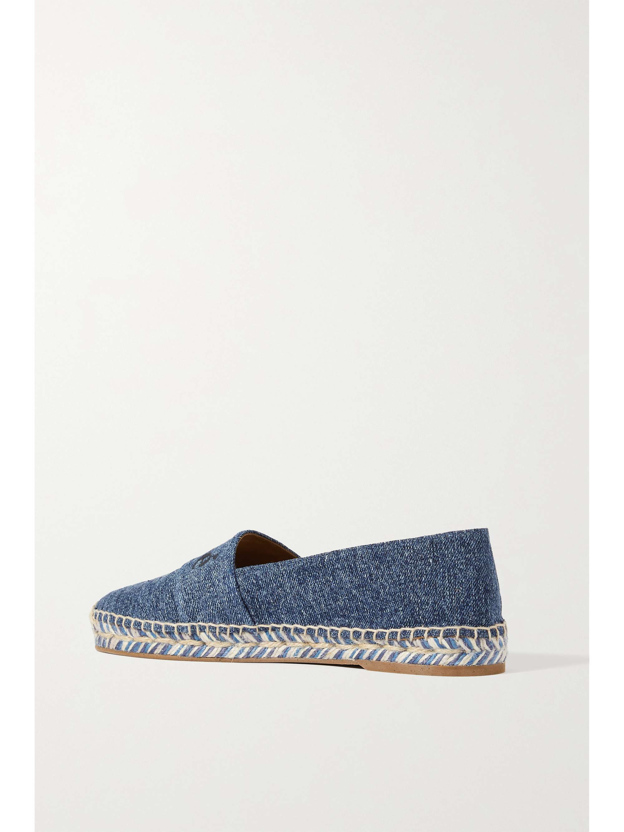 CHLOÉ + NET SUSTAIN Piia リサイクルデニム エスパドリーユ 刺繍入り