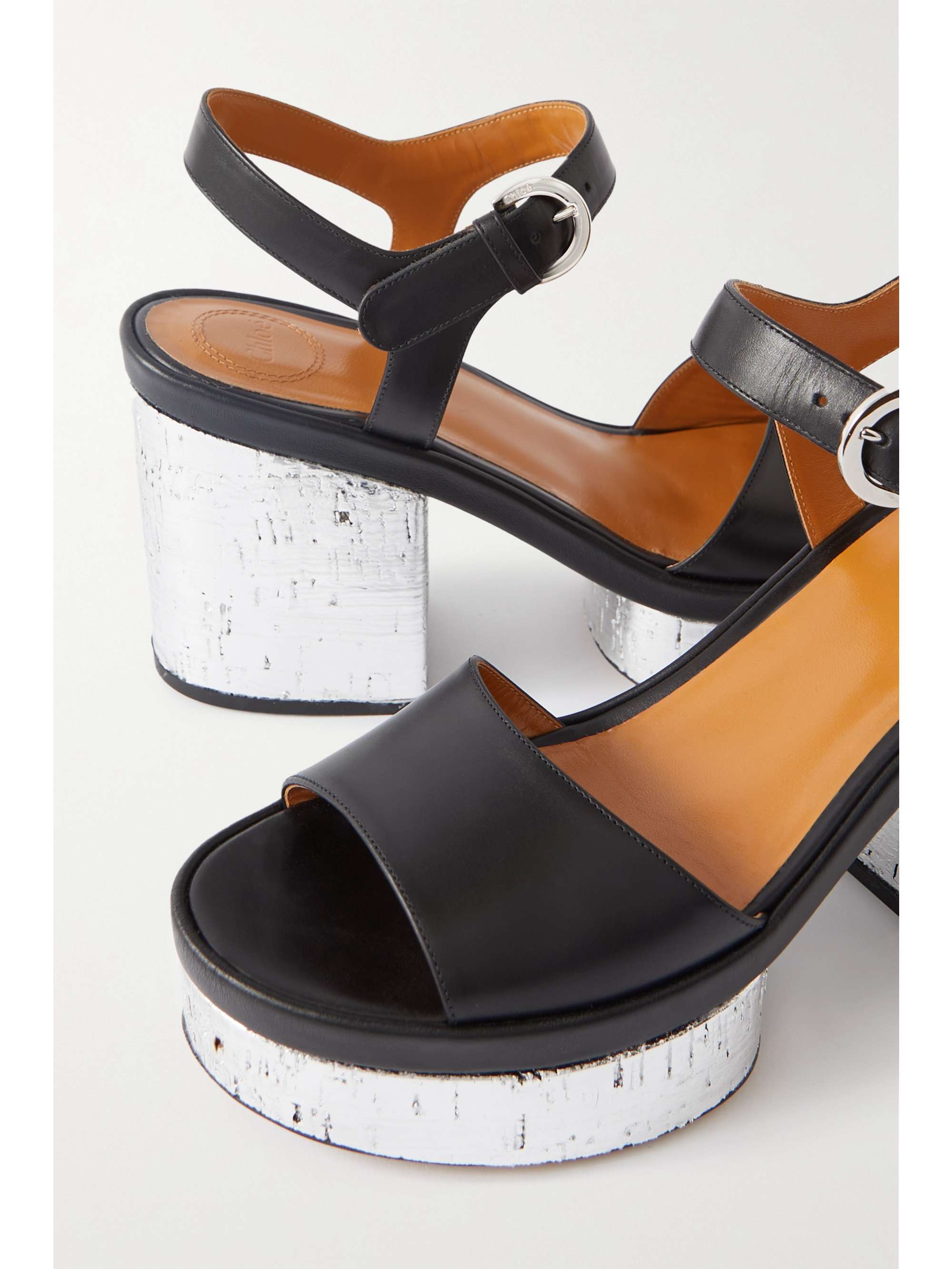 CHLOÉ + NET SUSTAIN Odina leather platform sandals