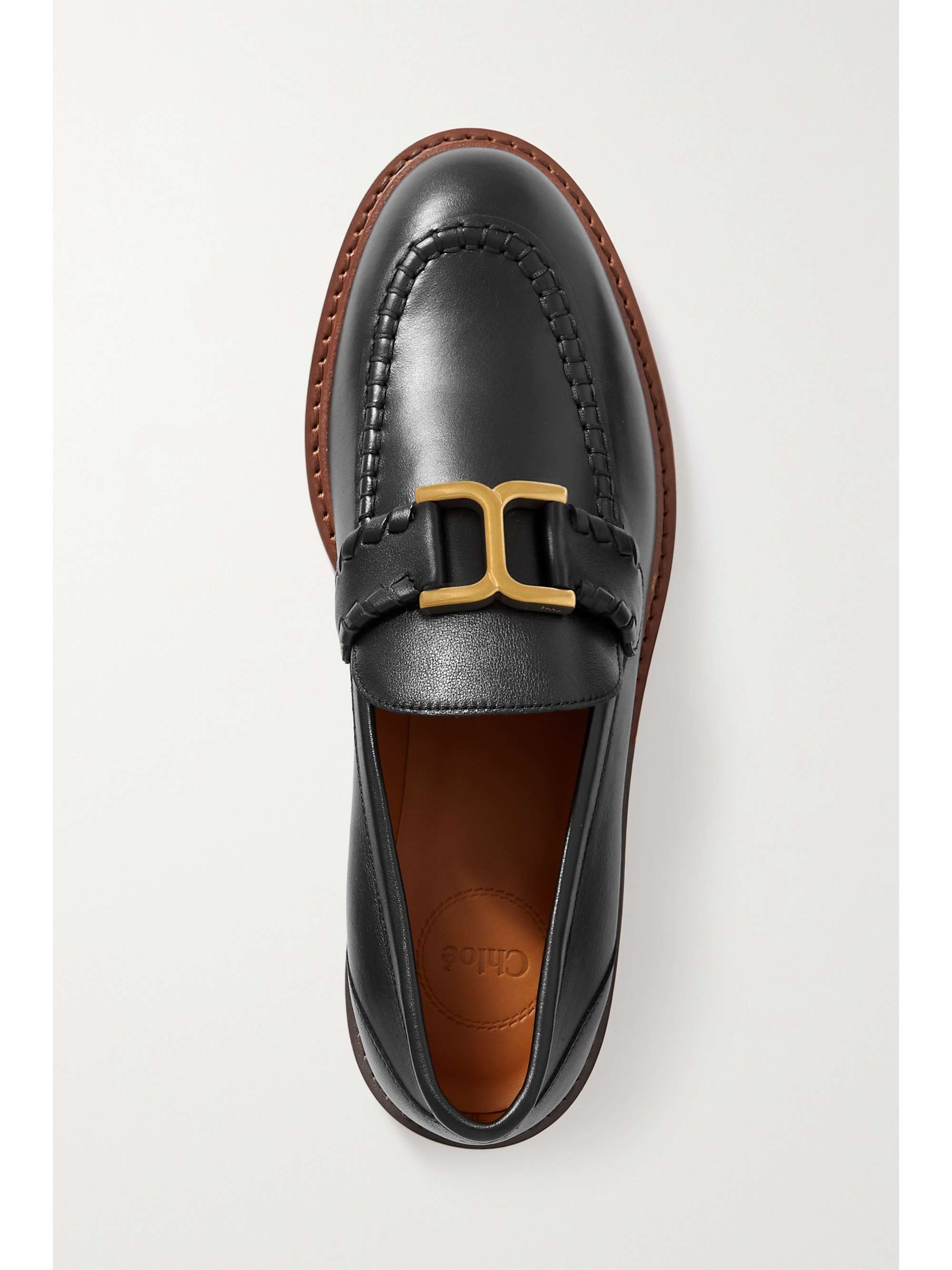 CHLOÉ + NET SUSTAIN Marcie embellished leather loafers