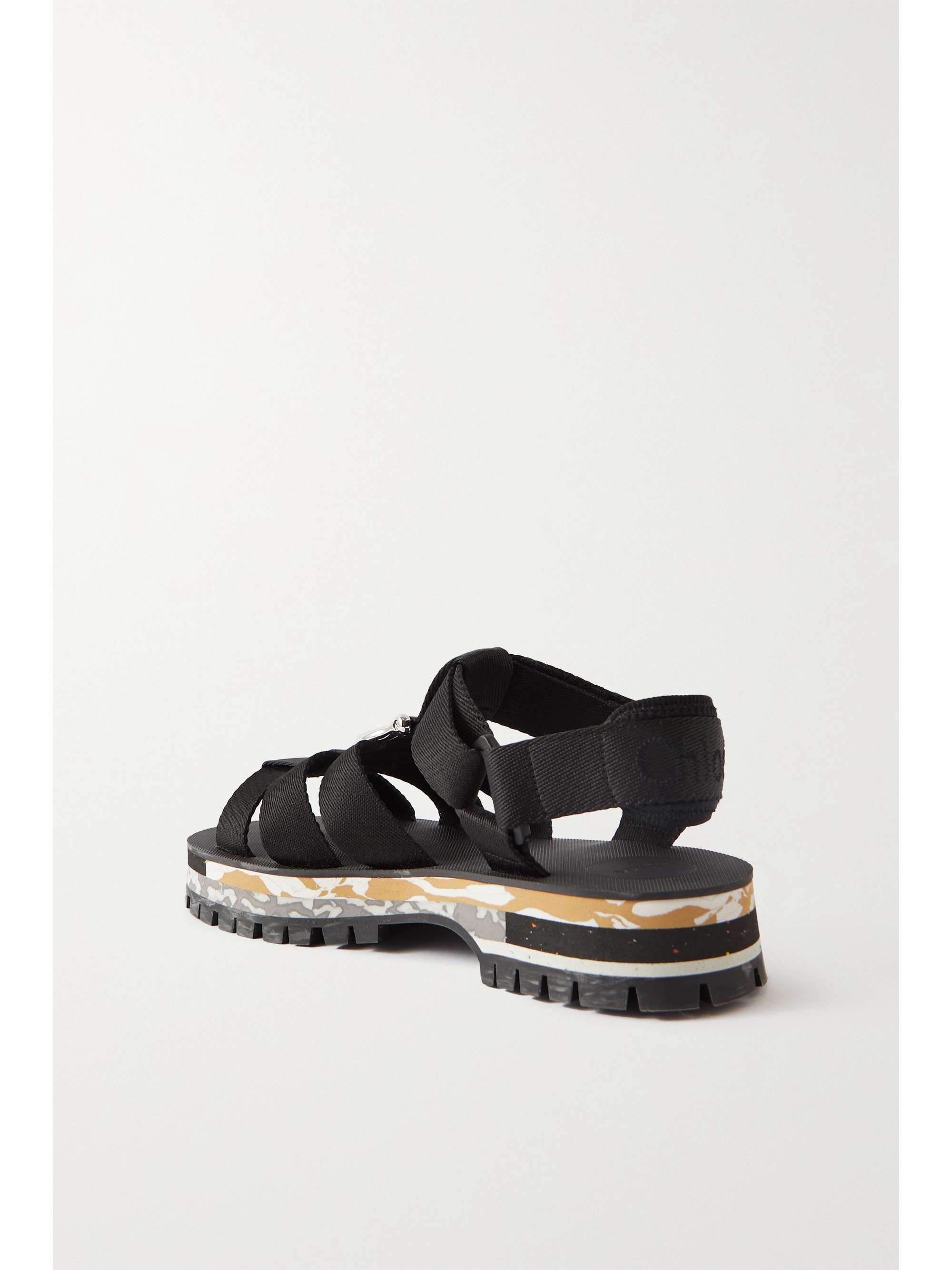 CHLOÉ + NET SUSTAIN Nikie embellished webbing flatform sandals