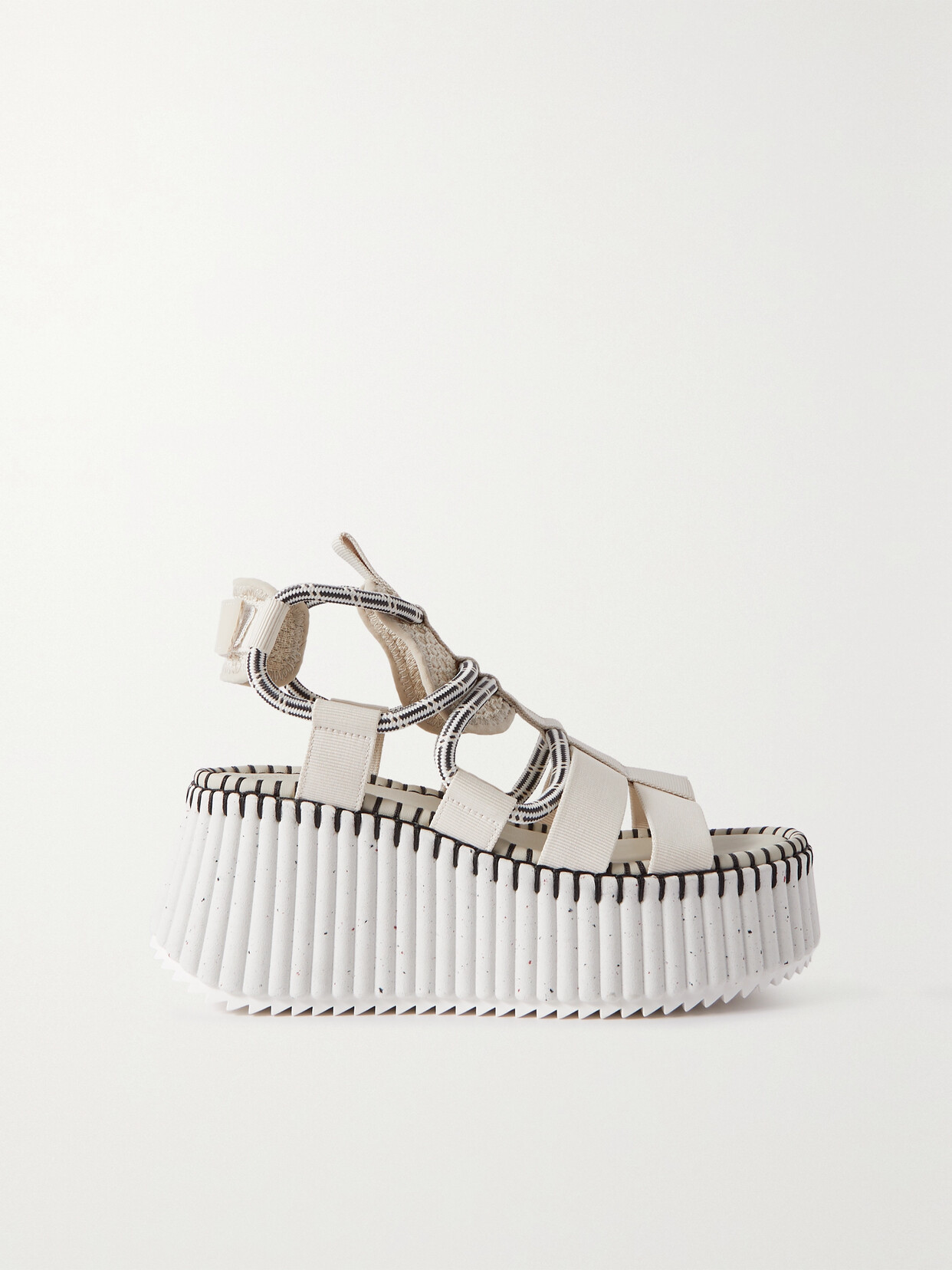 Chloé - + Net Sustain Nama Webbing Platform Sandals - Gray