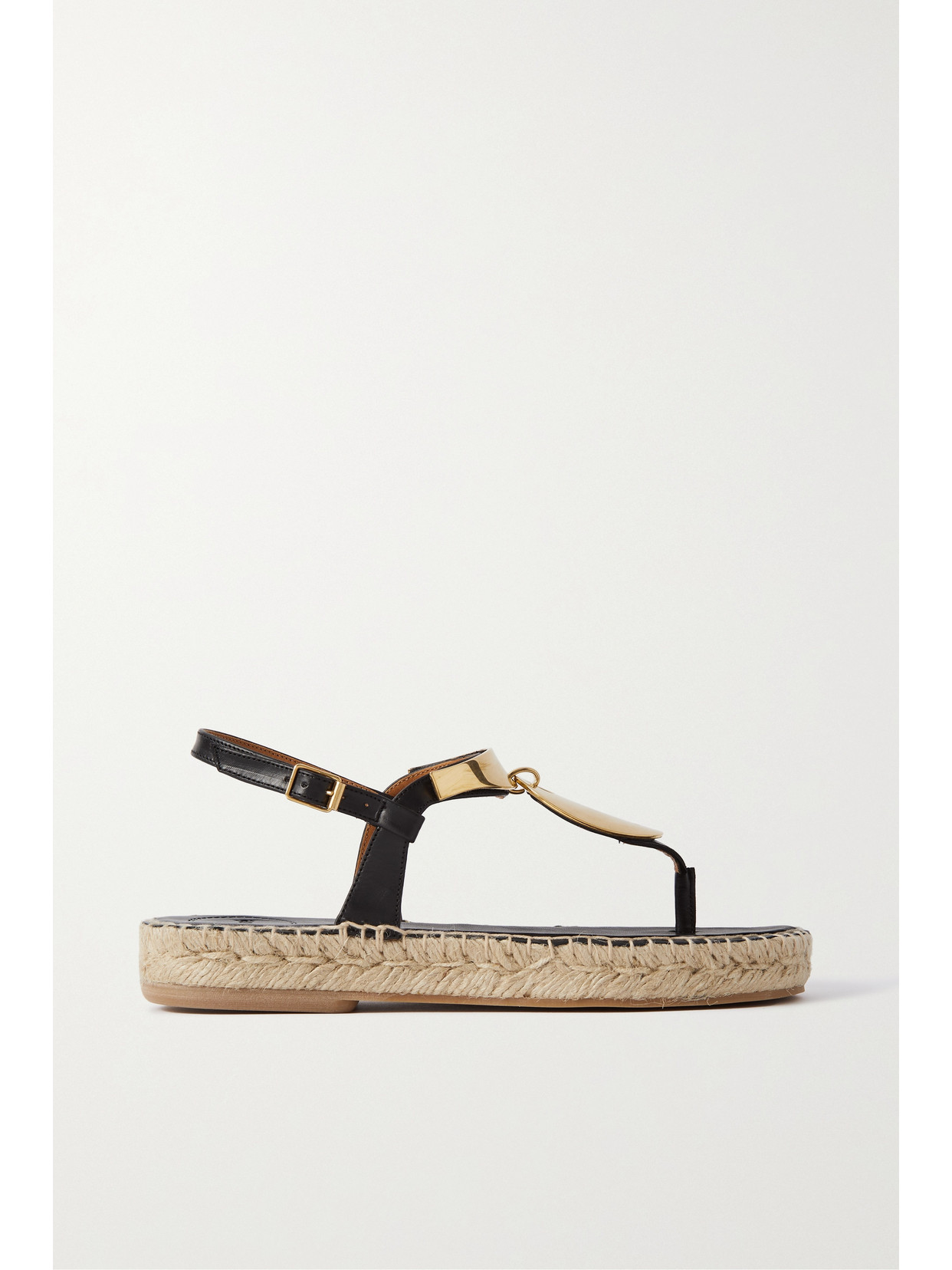 Chloé - + Net Sustain Pema Embellished Leather Espadrille Sandals - Black