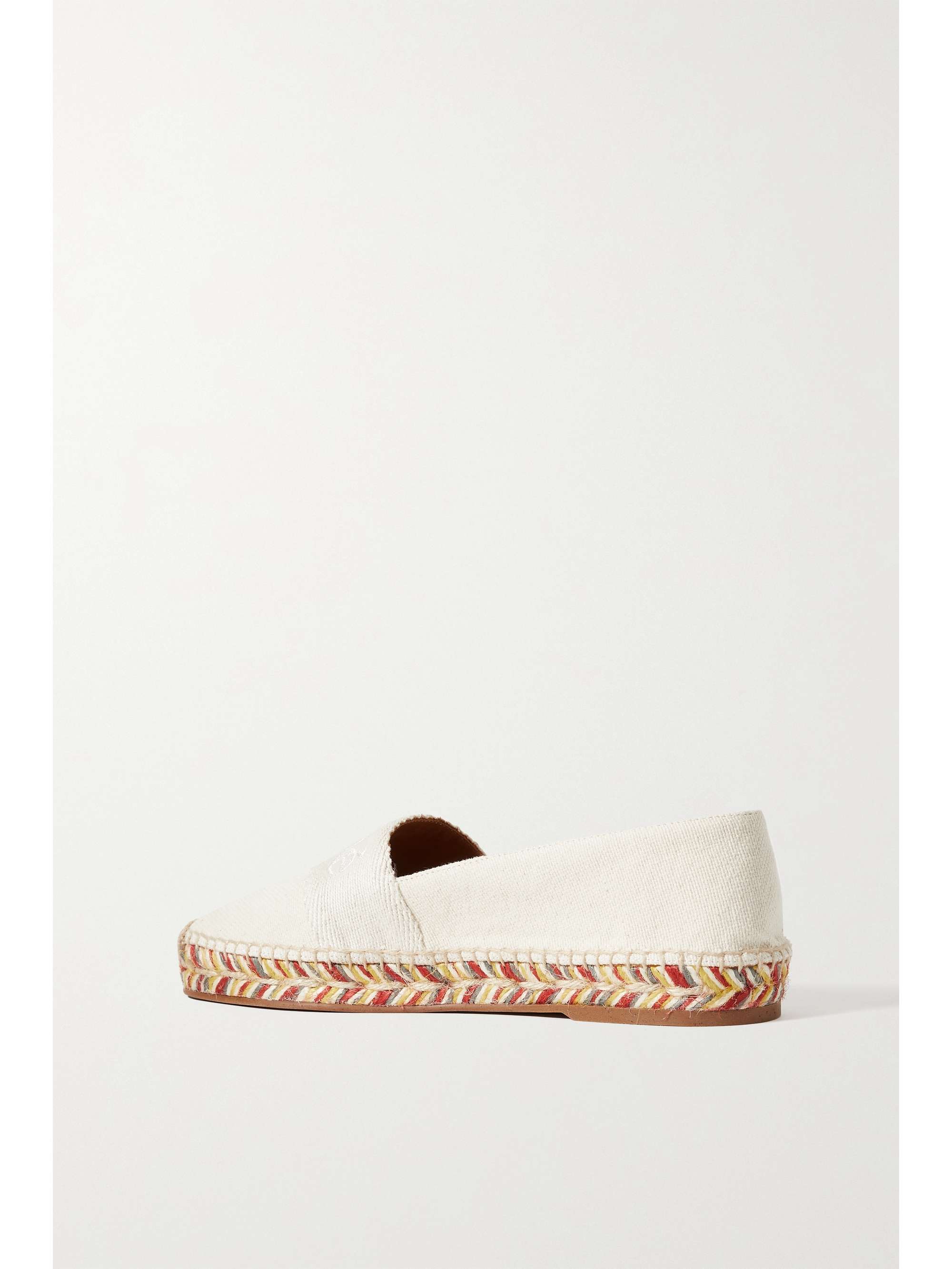 CHLOÉ + NET SUSTAIN Piia logo-embroidered canvas espadrilles
