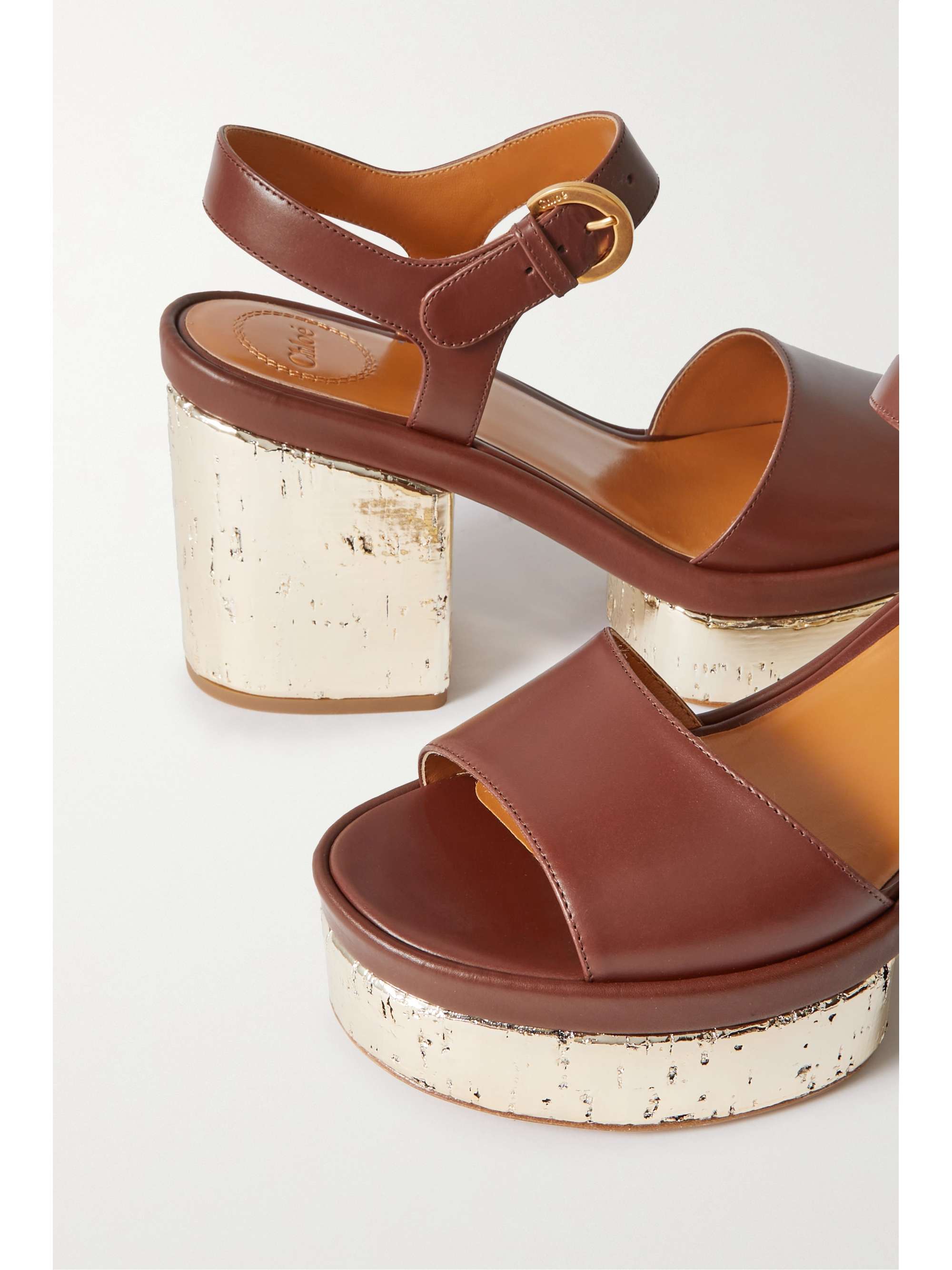 CHLOÉ Sandales plates-formes en cuir Odina