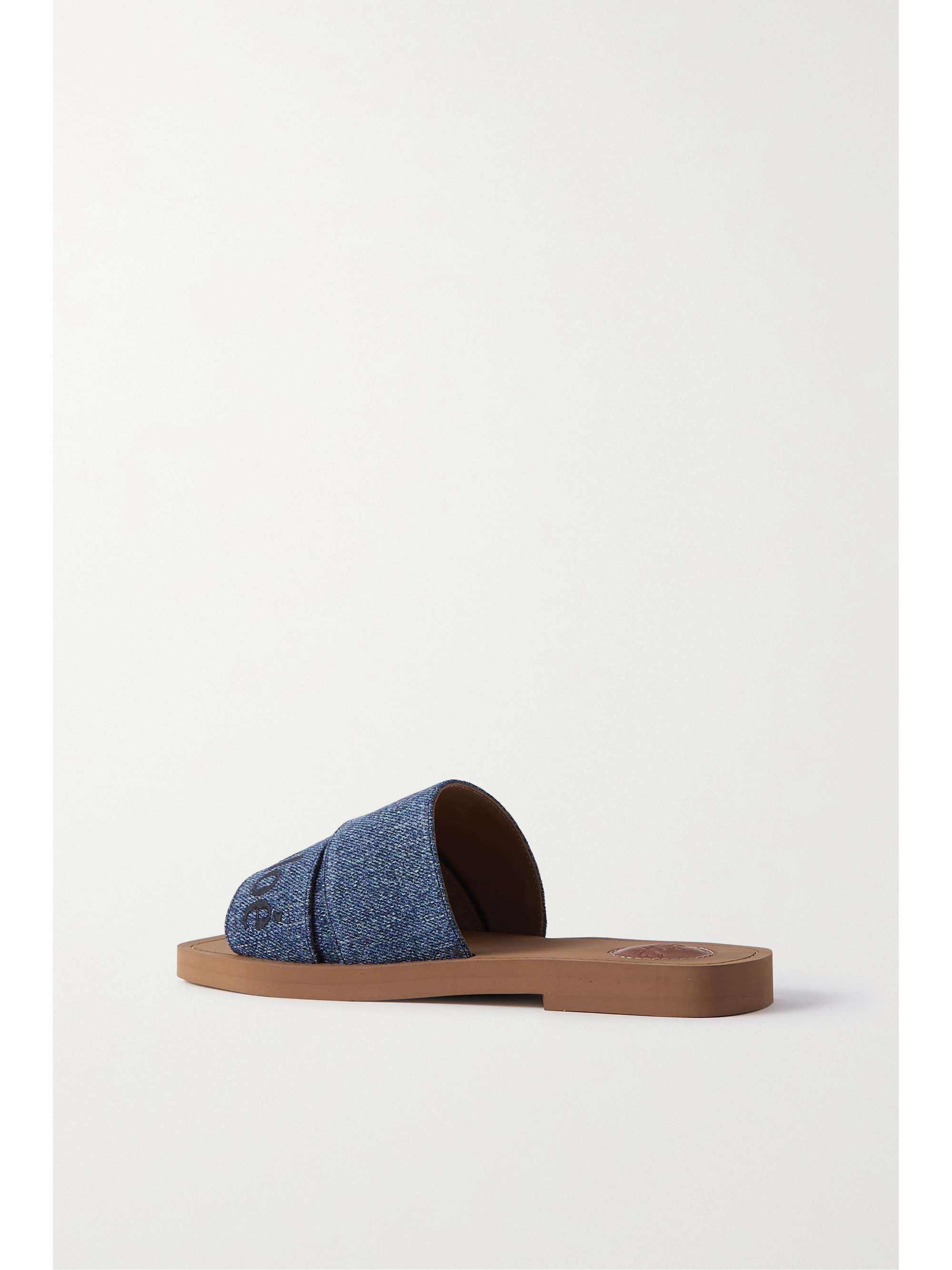 CHLOÉ Woody logo-print canvas slides