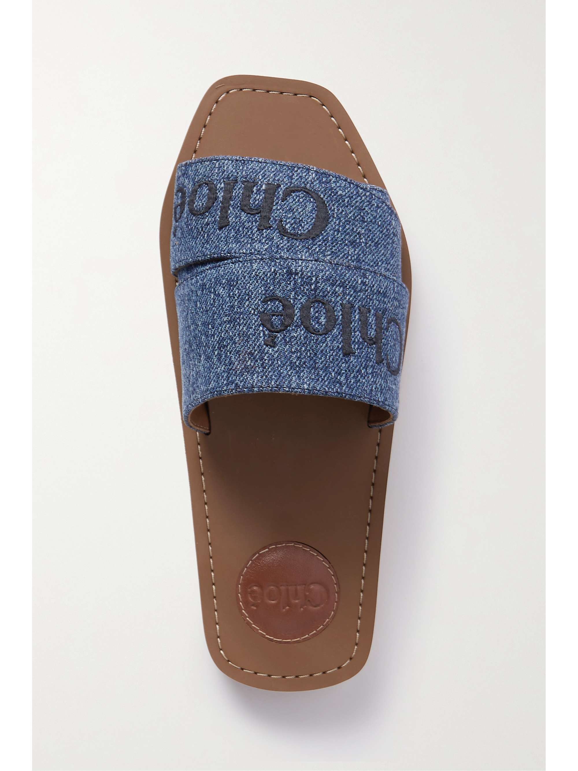 CHLOÉ Woody logo-print canvas slides