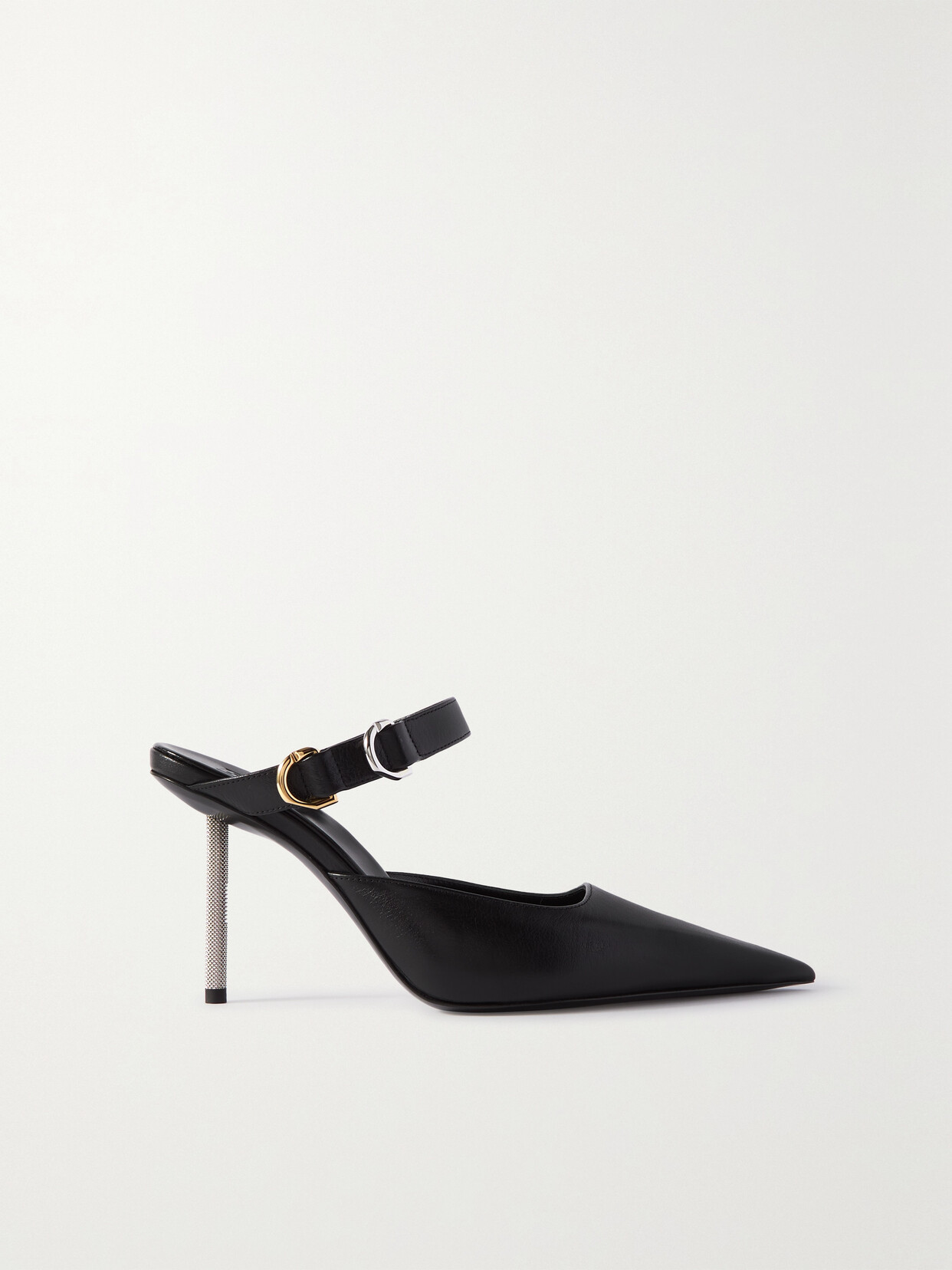 Shop Givenchy Voyou Embellished Leather Mules In Black