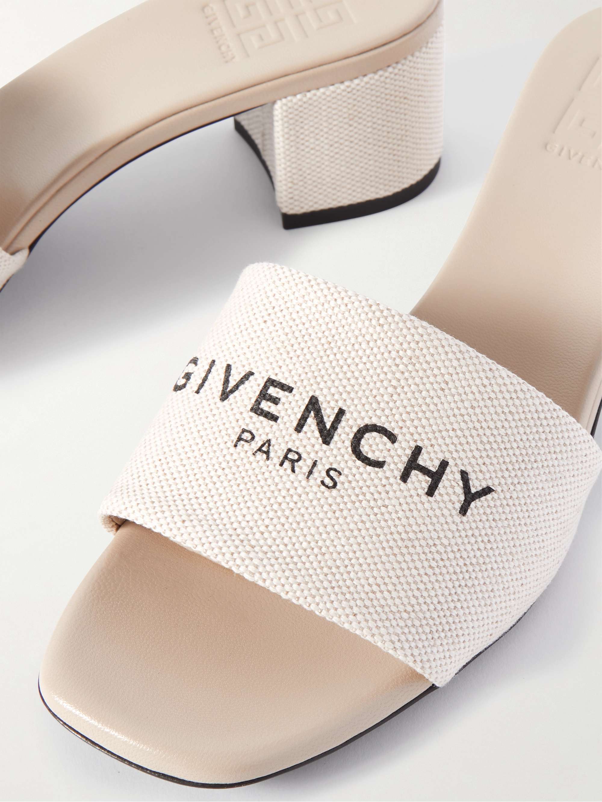 GIVENCHY 4G logo-print canvas mules
