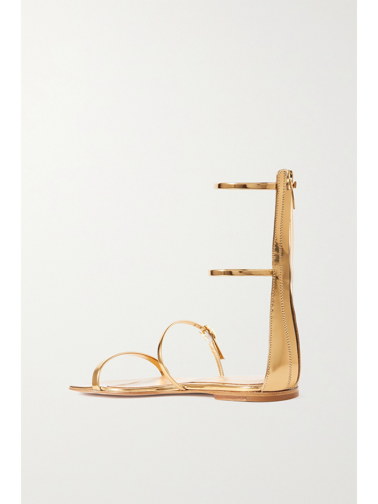 Gianvito Rossi Metallic Leather Sandals In Neutrals