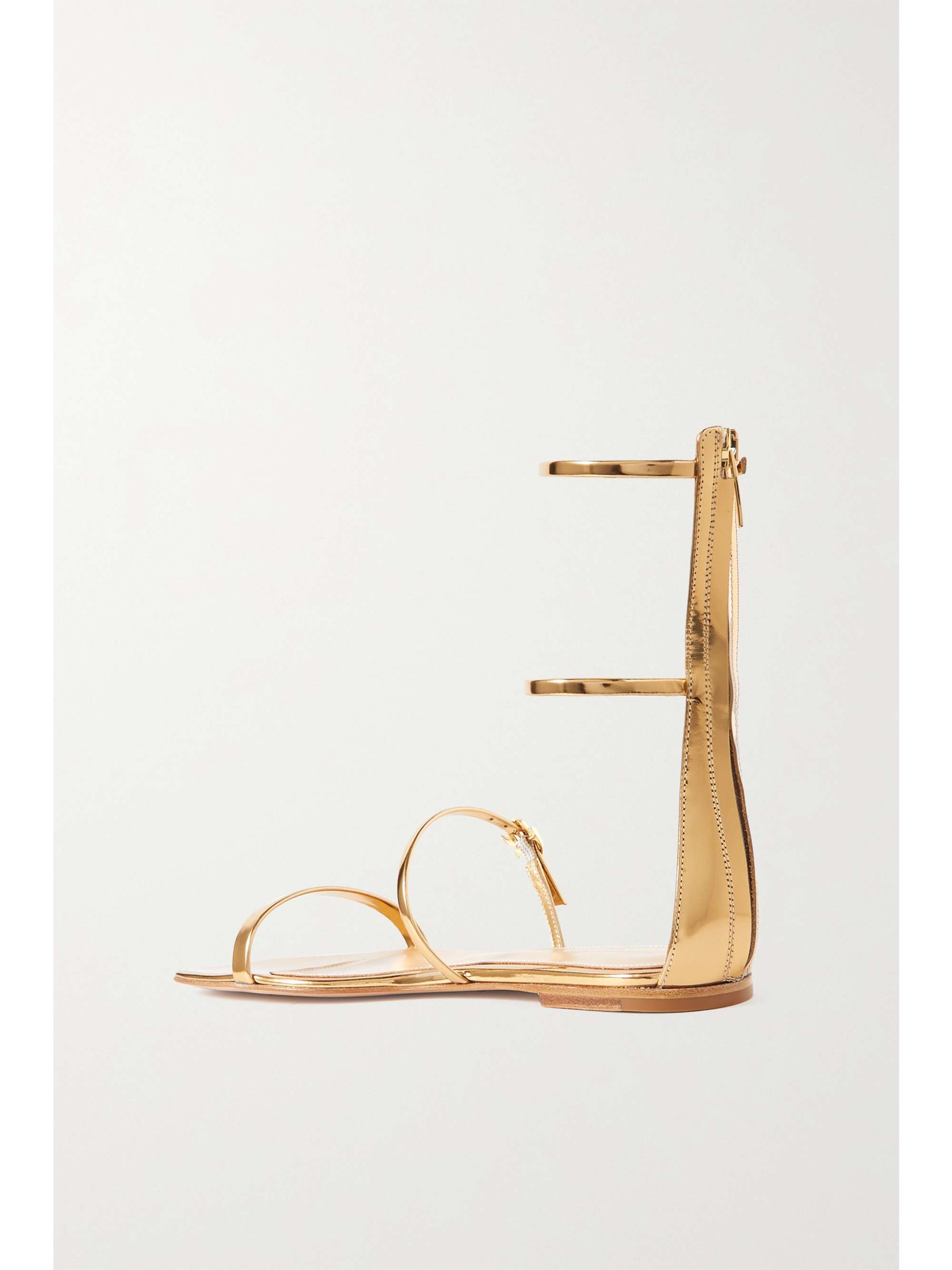 GIANVITO ROSSI Metallic leather sandals