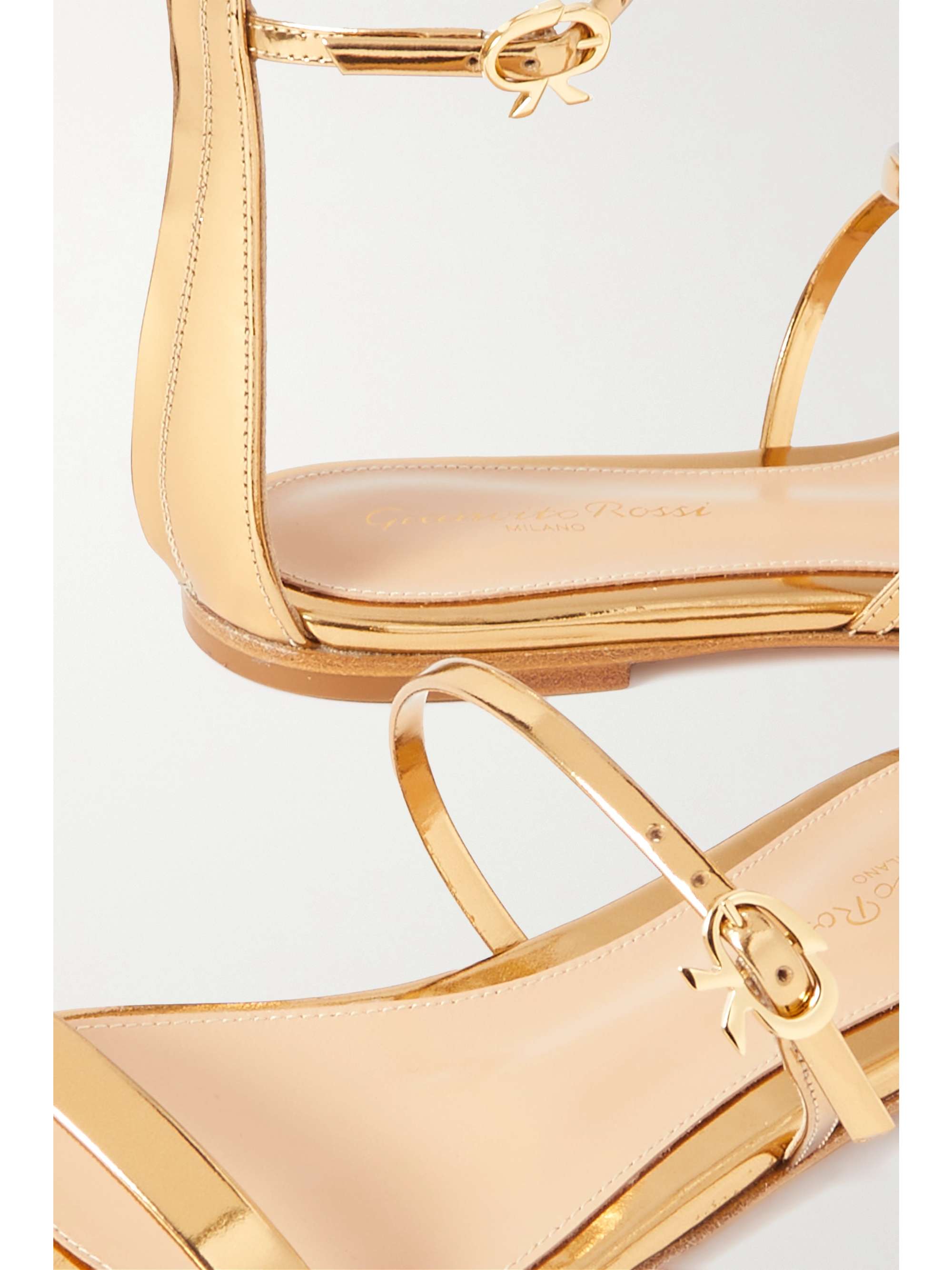 GIANVITO ROSSI Metallic leather sandals