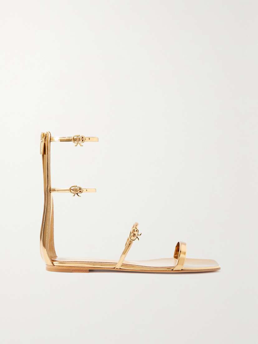 Gianvito Rossi Metallic Leather Sandals