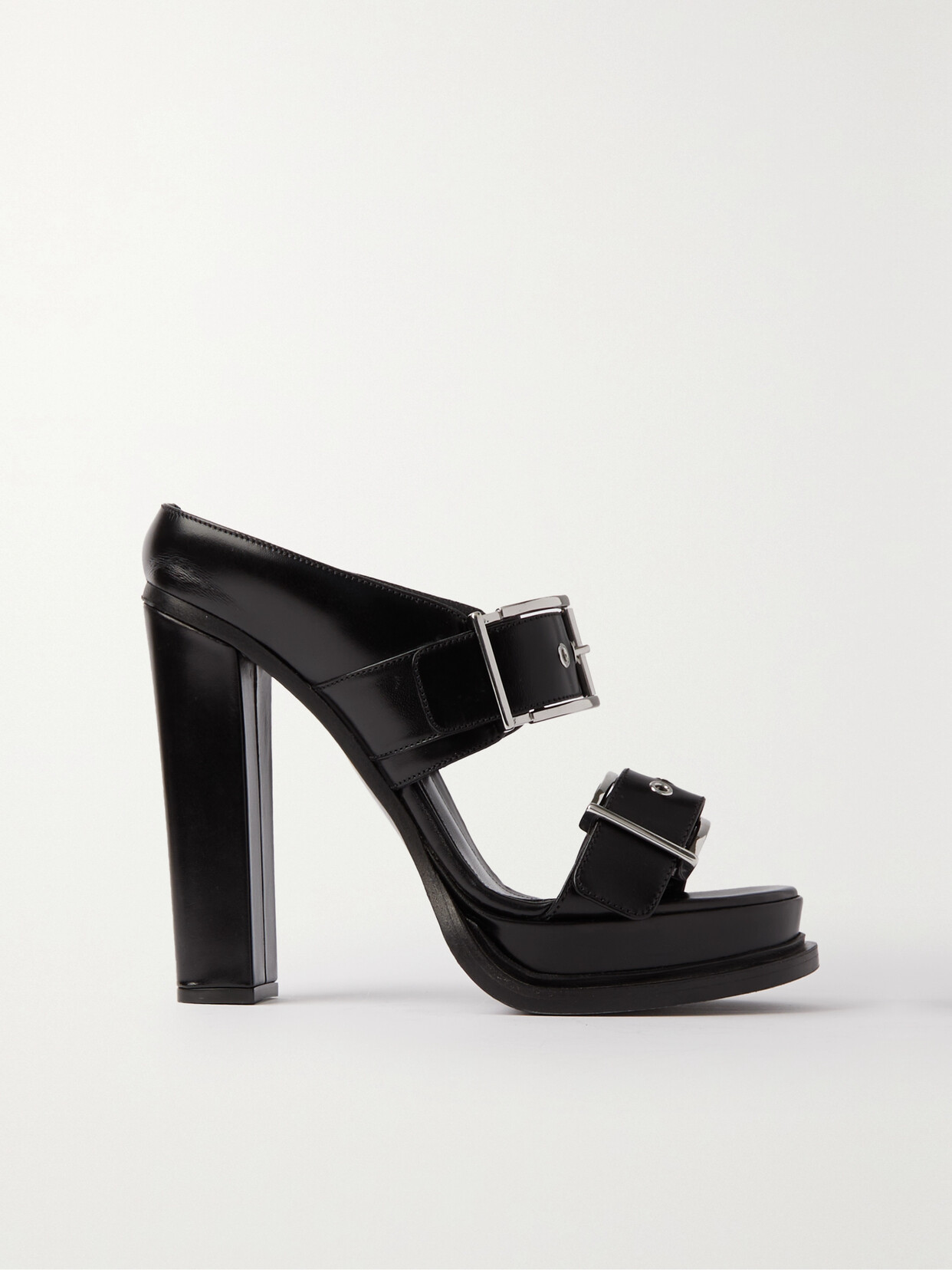 ALEXANDER MCQUEEN BUCKLED LEATHER PLATFORM SANDALS