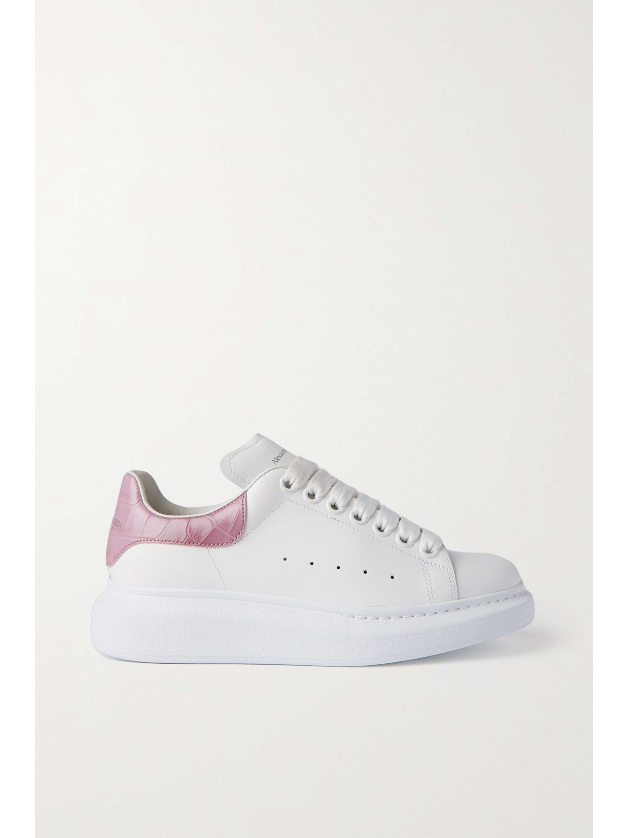 White Leather exaggerated-sole sneakers 