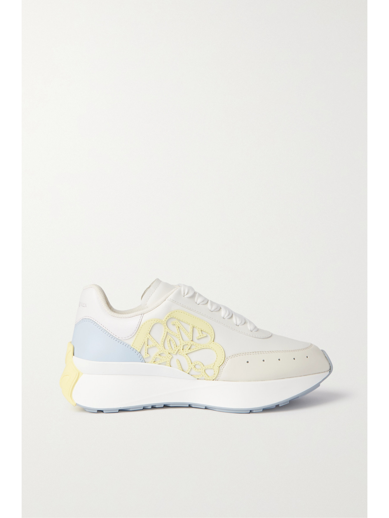 Alexander McQueen - Sprint Runner Appliquéd Leather Exaggerated-sole Sneakers - Yellow