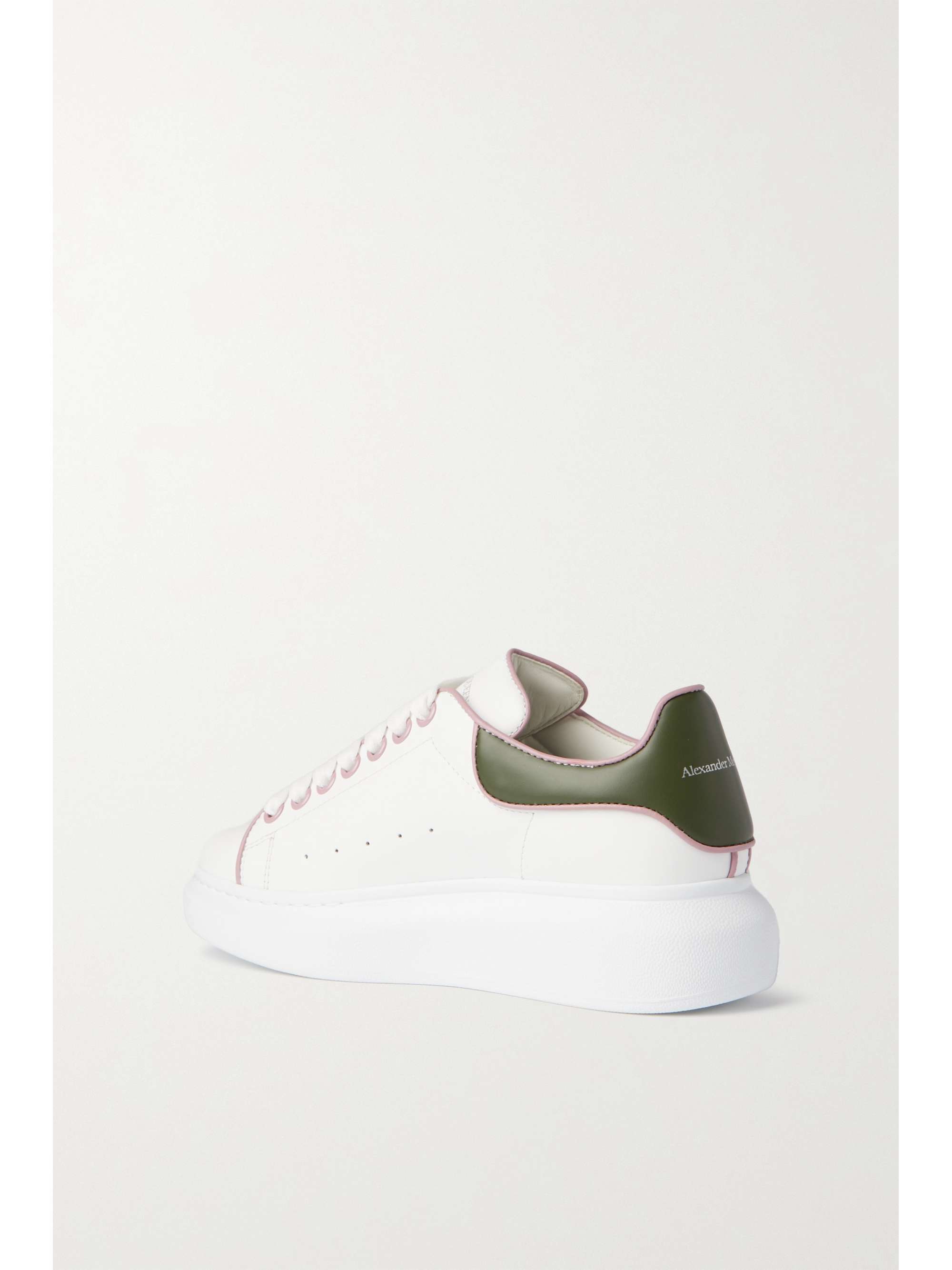 White Leather exaggerated-sole sneakers 