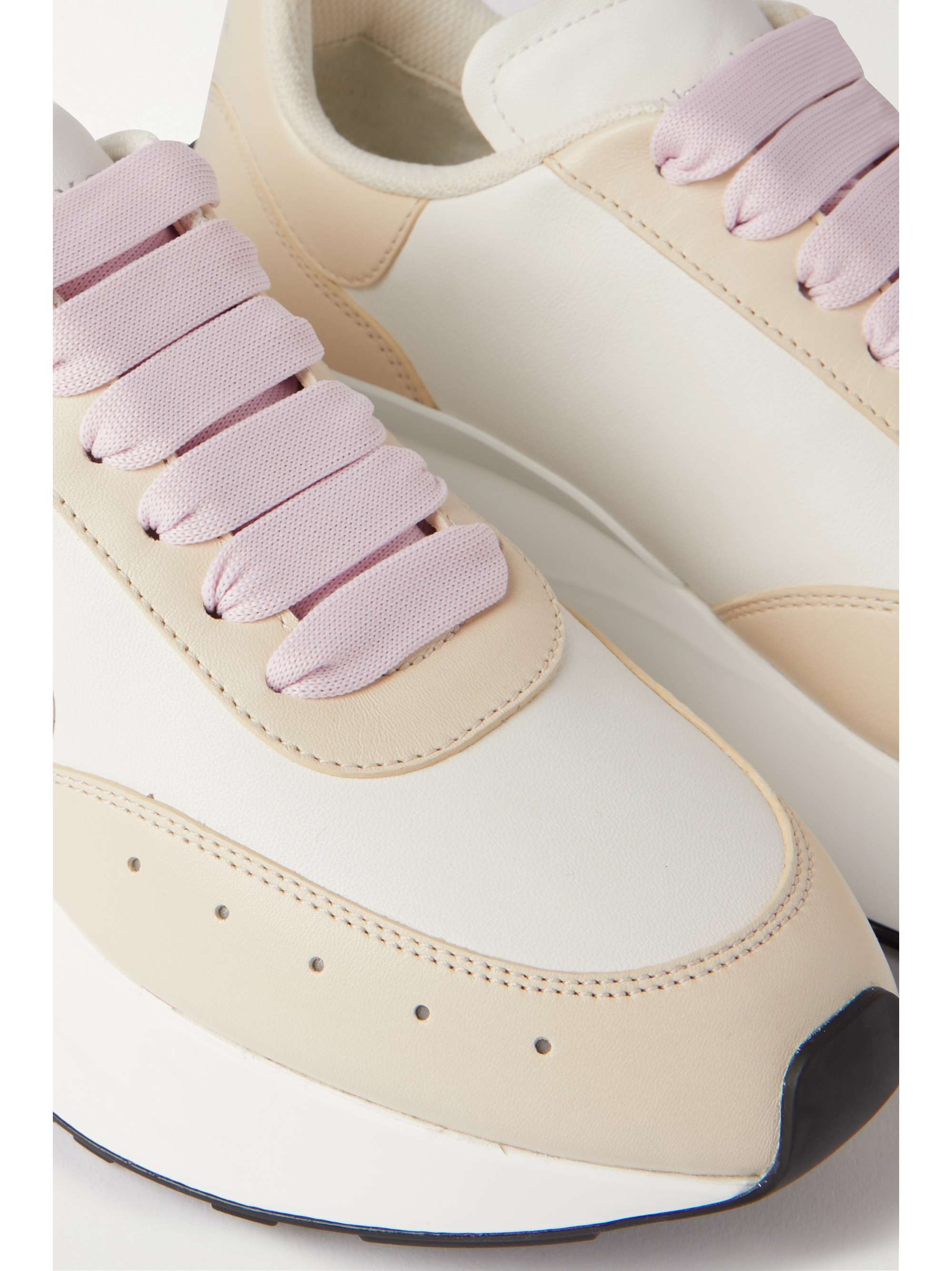 ALEXANDER MCQUEEN Sprint Runner appliquéd leather exaggerated-sole sneakers