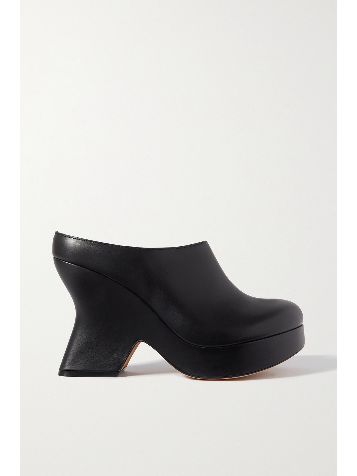 Shop Loewe Terra Leather Platform Mules In Black