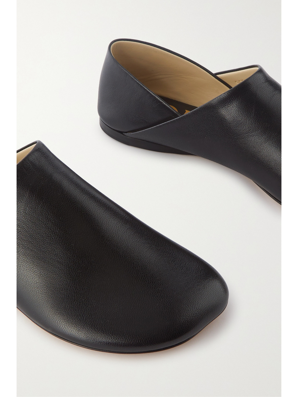 Shop Loewe Toy Leather Slippers In Black