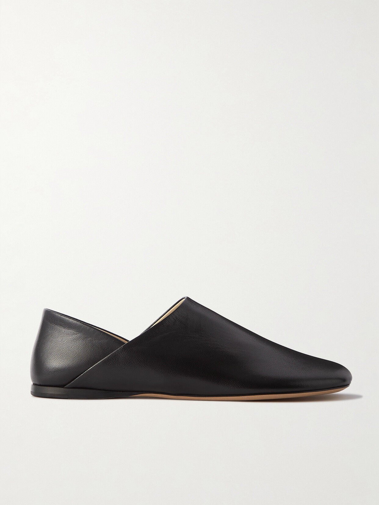 Shop Loewe Toy Leather Slippers In Black