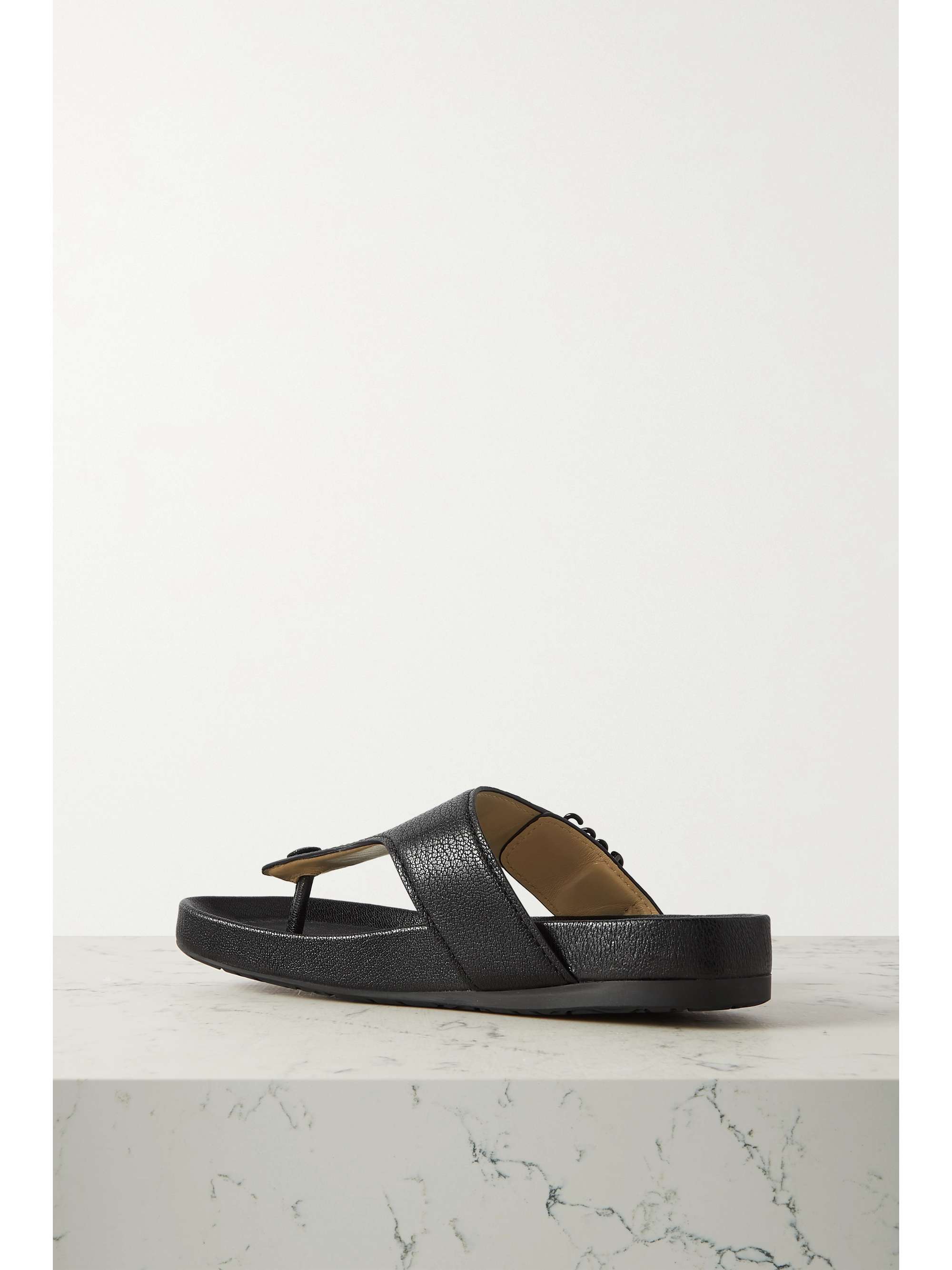 LOEWE Ease embellished leather flip flops