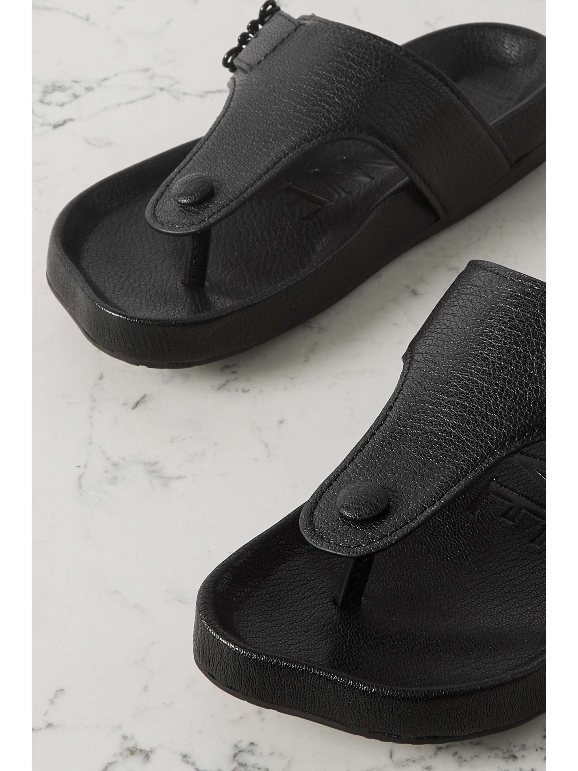 LOEWE Ease embellished leather flip flops