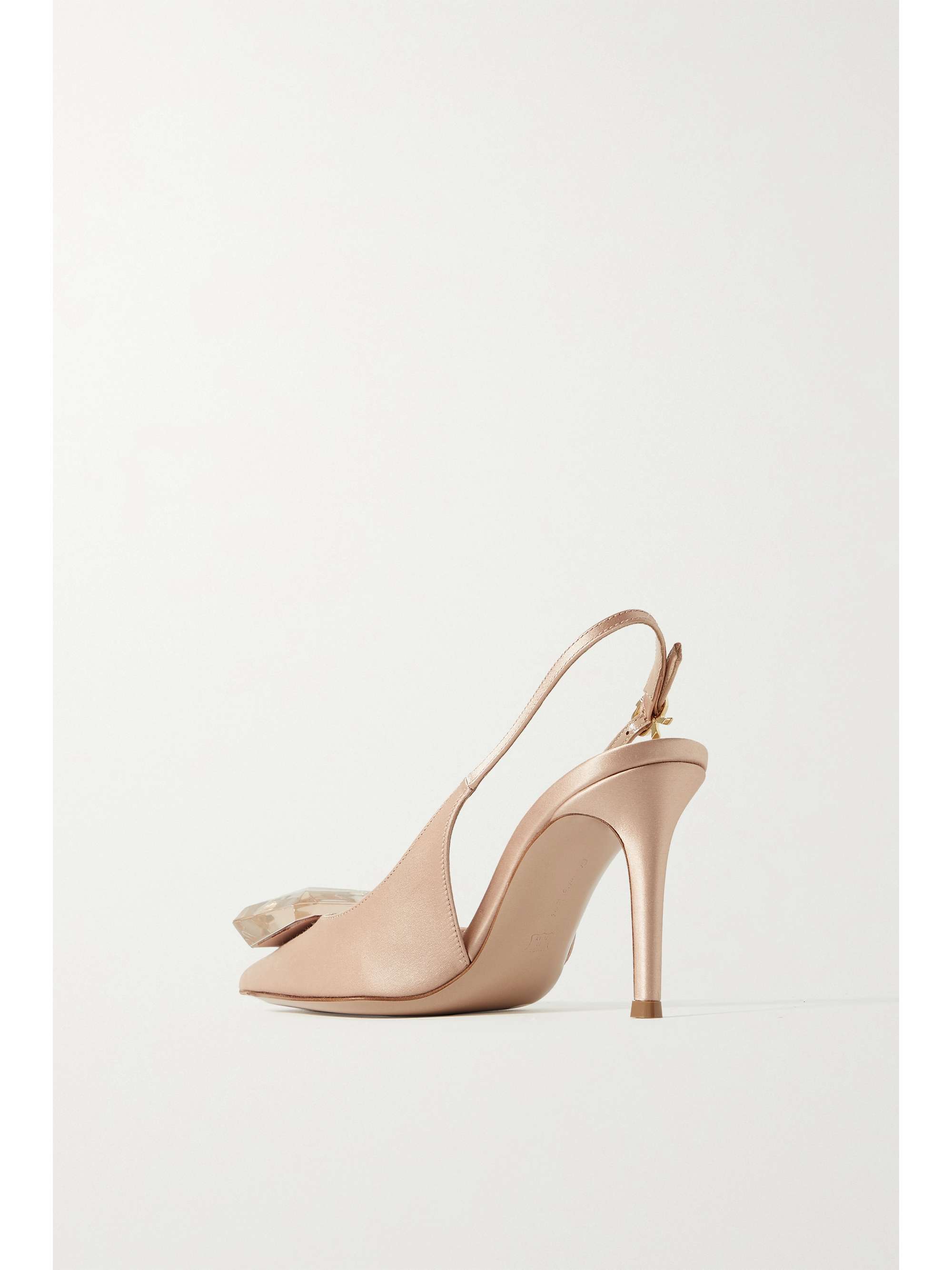 GIANVITO ROSSI Jaipur 85 crystal-embellished satin slingback pumps