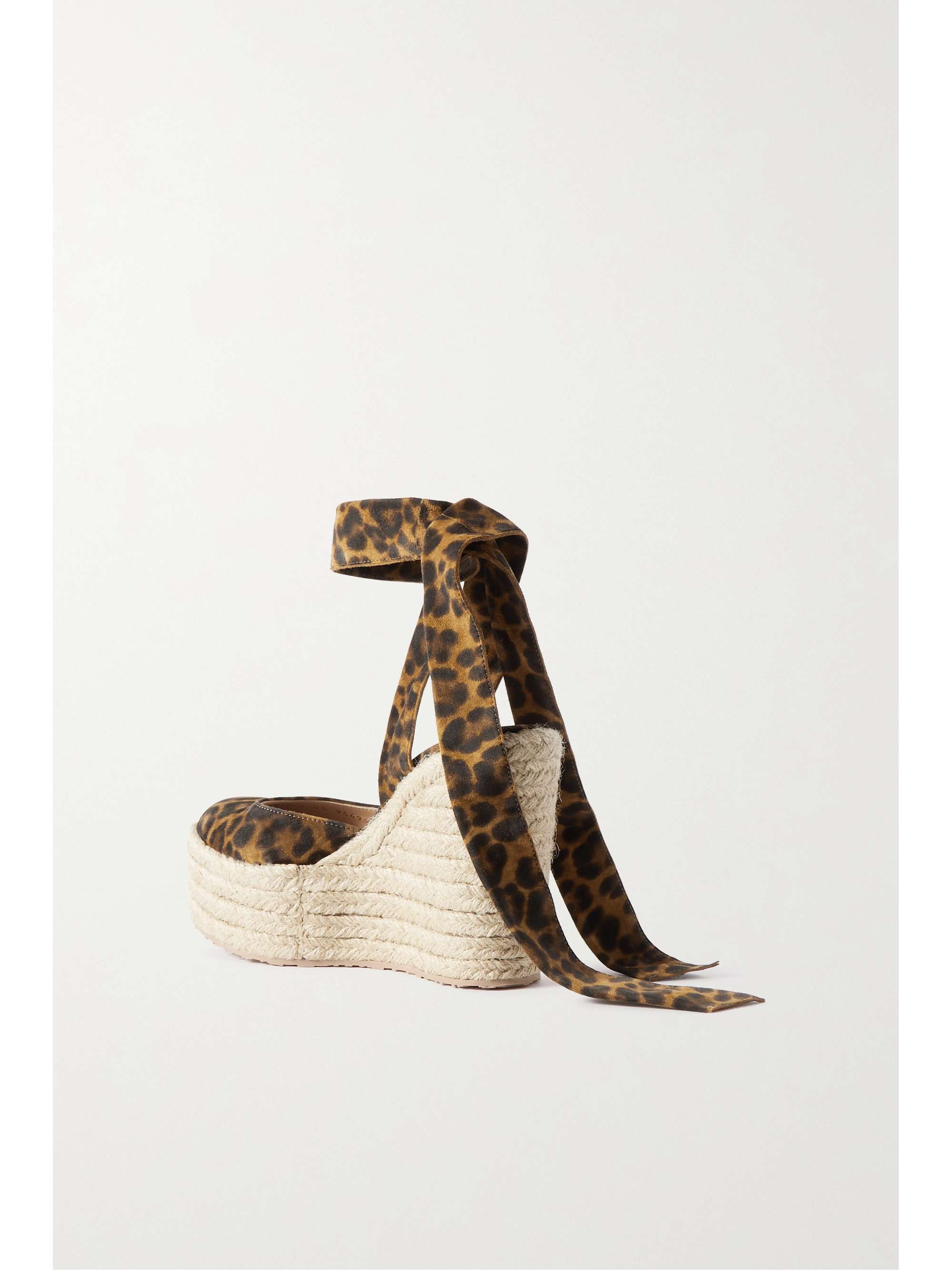 GIANVITO ROSSI 70 leopard-print suede wedge espadrilles