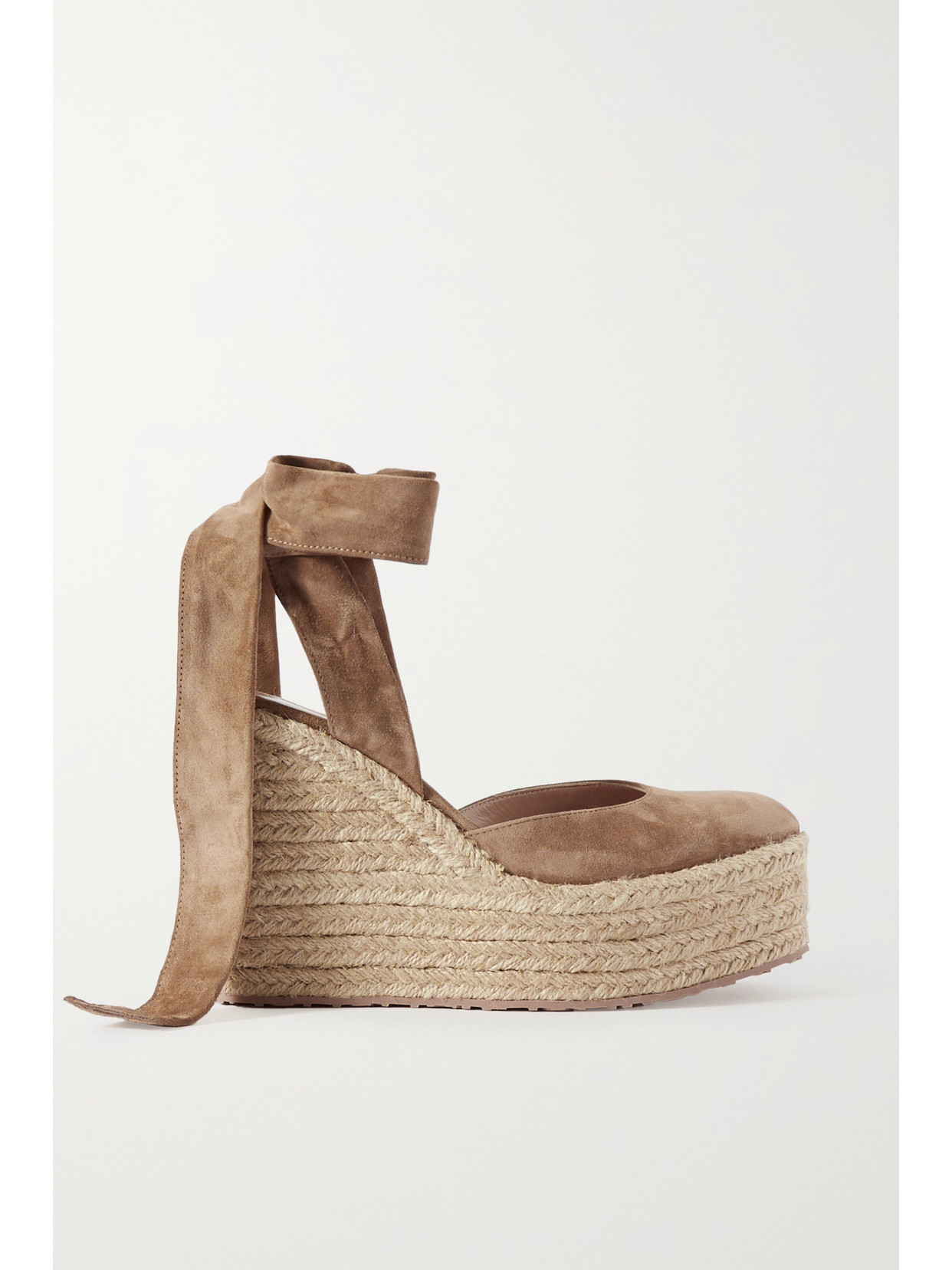 Gianvito Rossi - 70 Suede Wedge Espadrilles - Neutrals