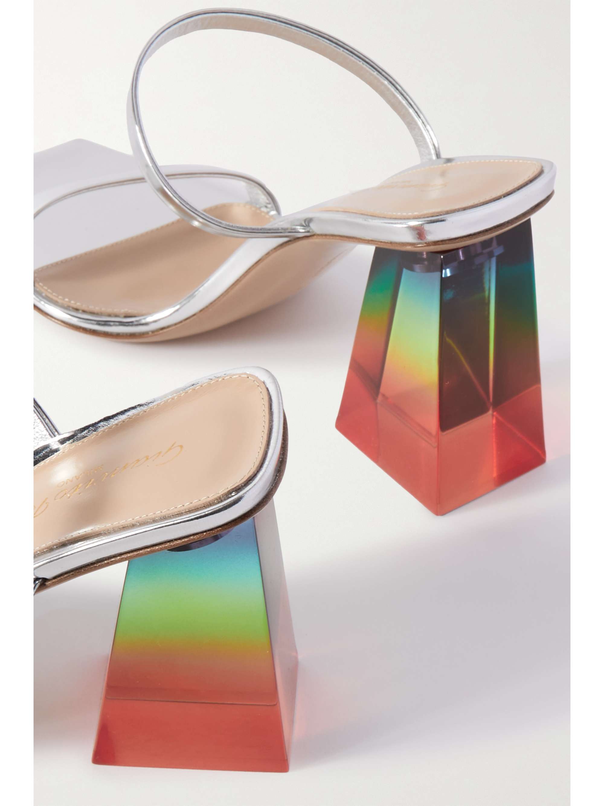 GIANVITO ROSSI 85 metallic leather sandals