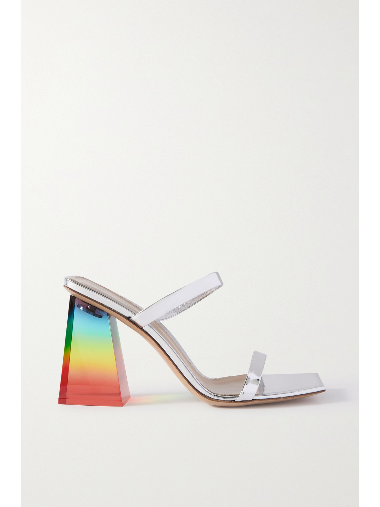 Gianvito Rossi - 85 Metallic Leather Sandals - Silver